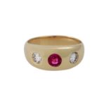 Bandring mit 2 Brillanten von zus. ca. 0,9 ct,