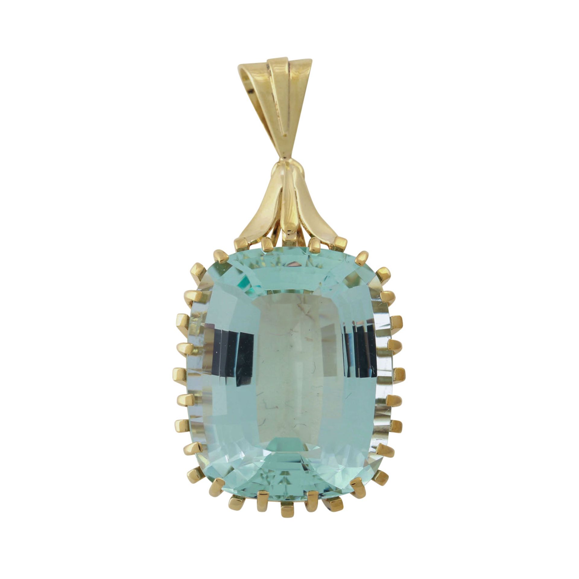 Anhänger mit grün-blauem Aquamarin von ca. 27 ct,