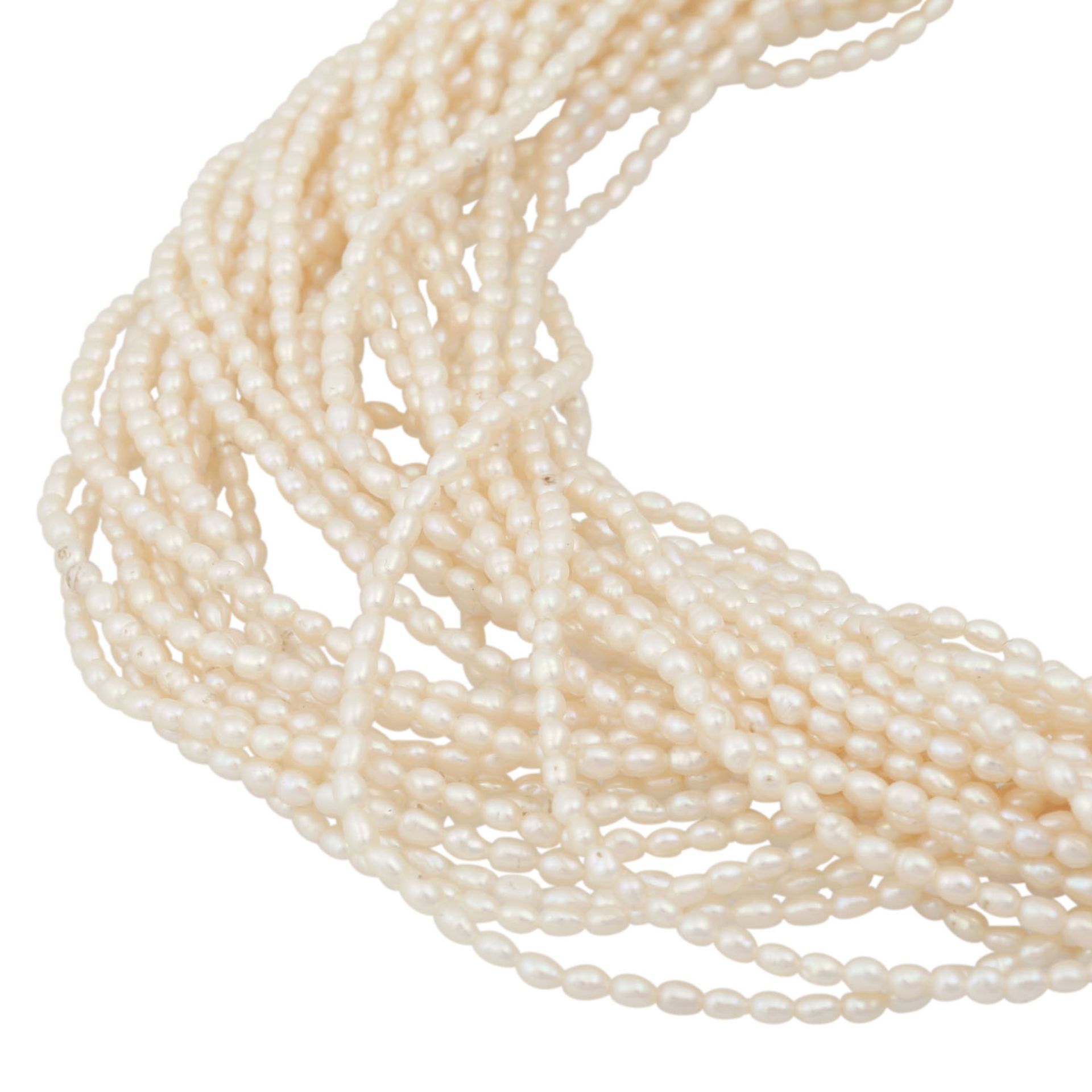 Mehrreihige Perlenkette aus Süßwasserperlen, - Bild 4 aus 4