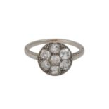 Ring mit 7 Altschliffdiamanten, zus. ca. 0,8-0,9 ct,