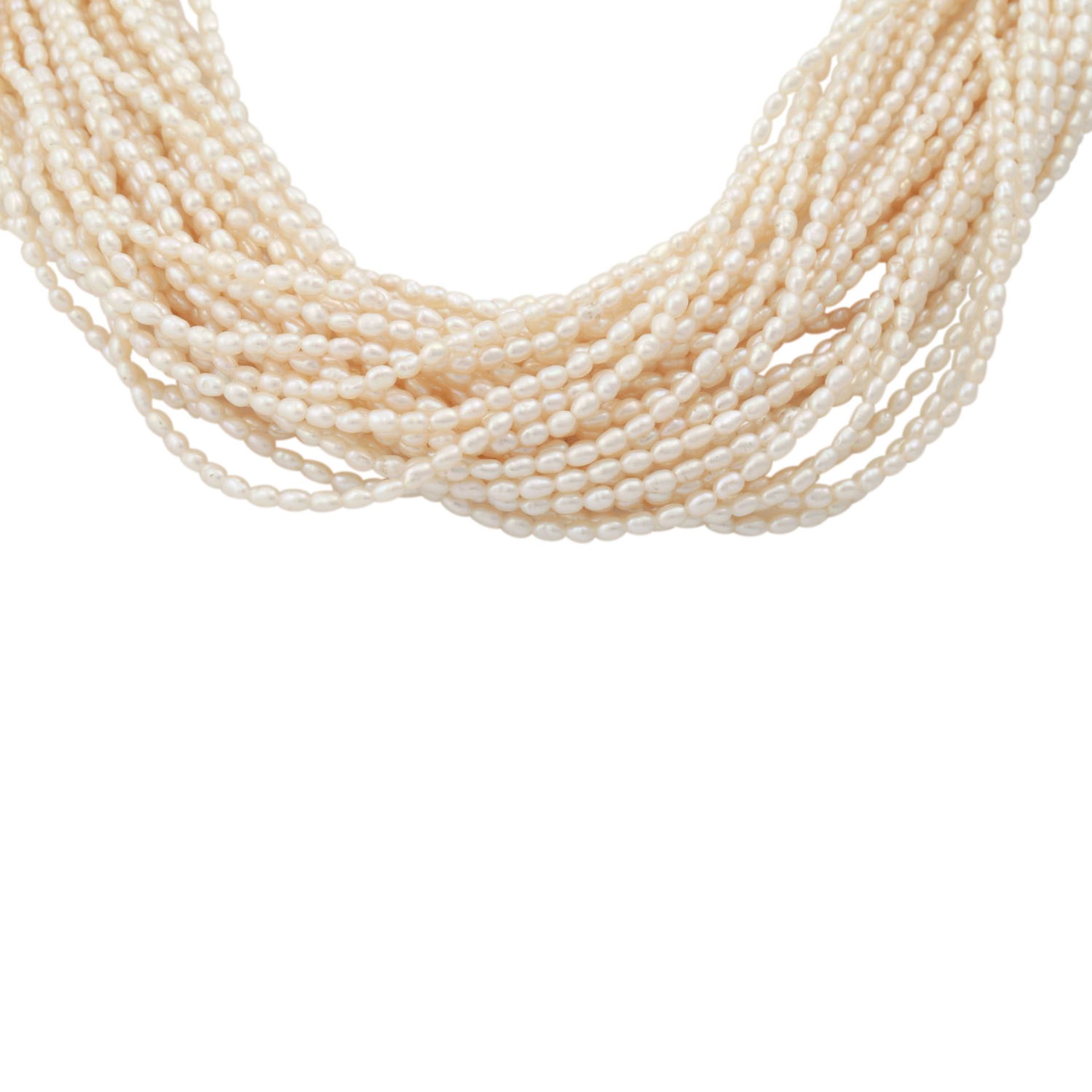 Mehrreihige Perlenkette aus Süßwasserperlen, - Bild 2 aus 4