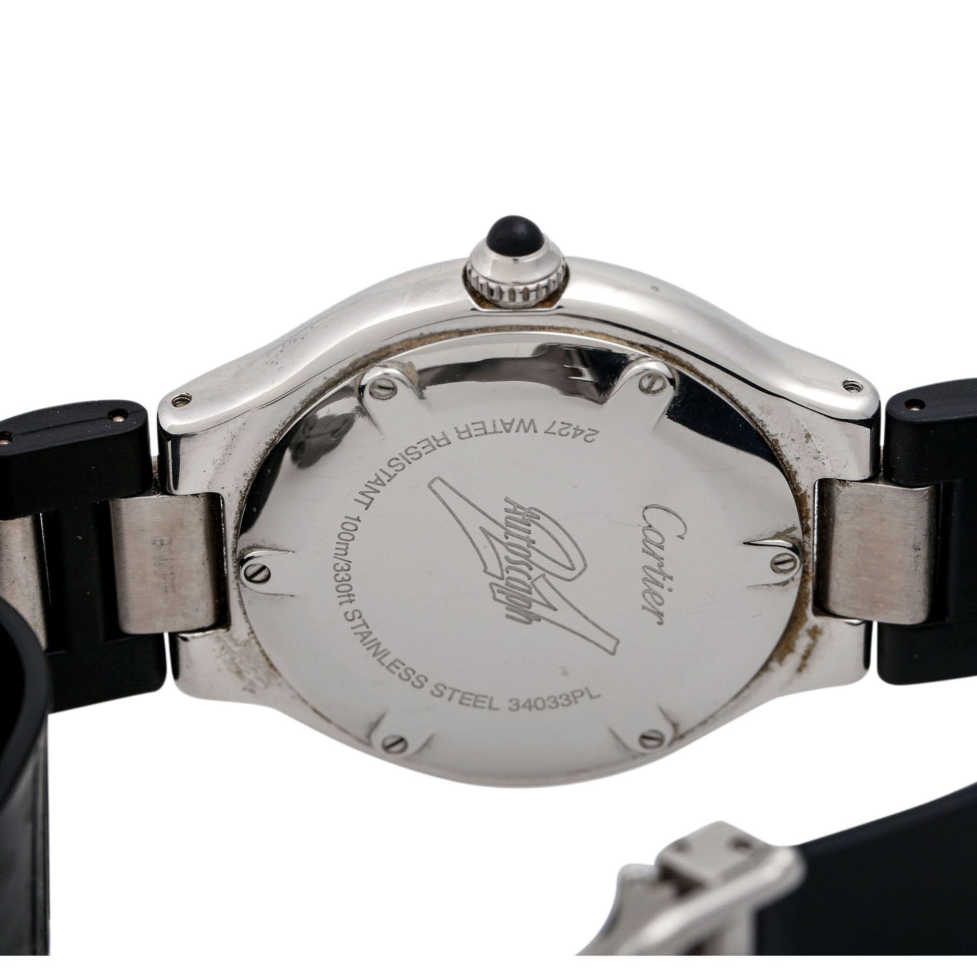 CARTIER Actoscaph 21, Ref. 2427. Damenuhr.Edelstahl. Automatic-Werk. Deutliche Gebrauchsspuren an - Bild 2 aus 6