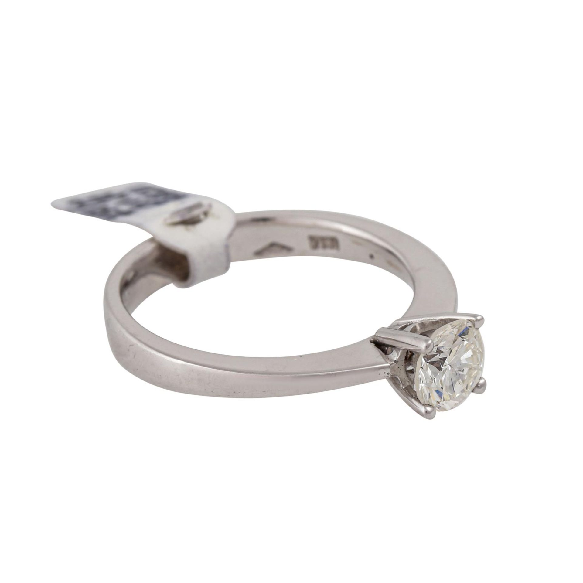 Solitärring mit Brillant von ca. 0,88 ct,GET (M-Z)/SI, NP: 3.980 €, WG 18K, 5,2 g, RW: 56, 20./21.