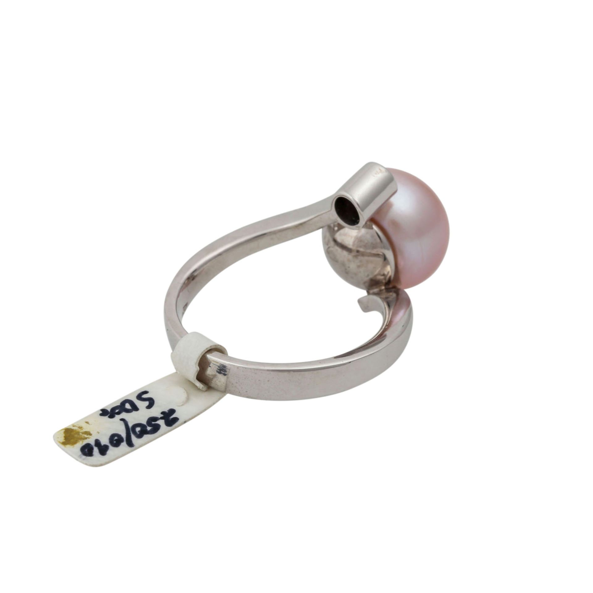 Ring mit rosafarbener Süßwasserperle und 1 Brillant von 0,1 ct,Zuchtperle ca. 11,5 mm, NP: 1. - Bild 3 aus 4