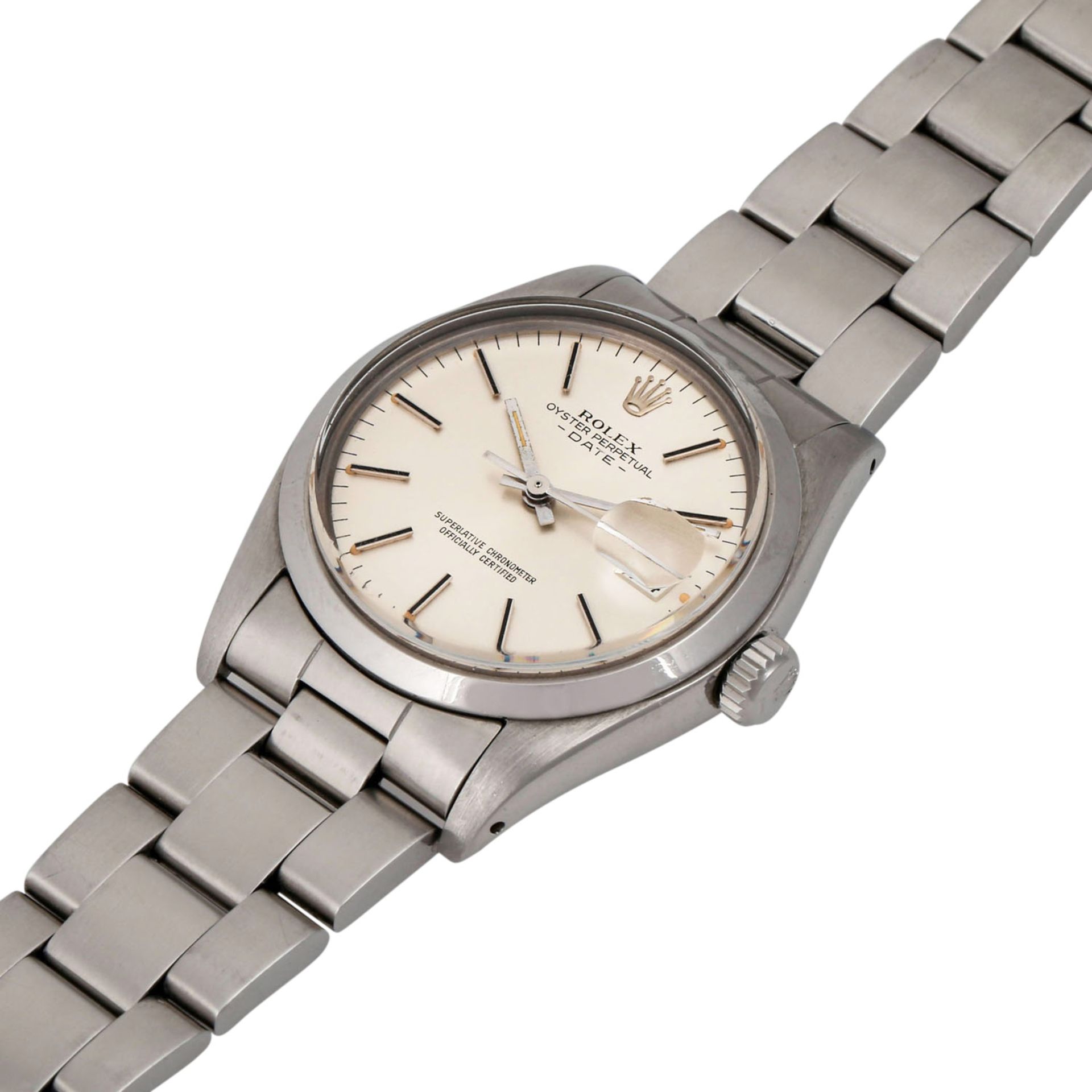 ROLEX Date, Ref. 15000. Armbanduhr.Edelstahl. Automatic-Werk. Deutliche Gebrauchsspuren an Band - Bild 4 aus 6