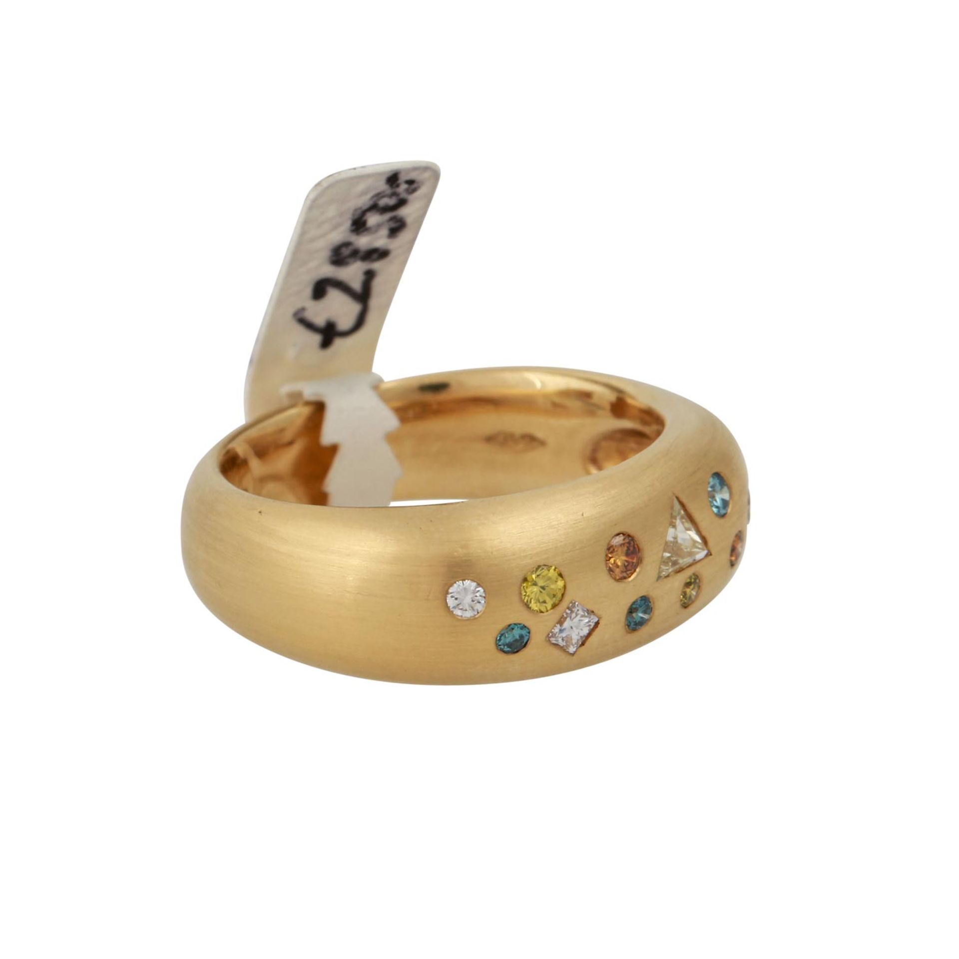 Bandring mit 11 Diamanten,FANCY in versch. Farben und Formen, NP: 2.850 €, GG 18K, 12g, RW: 55,