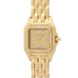 CARTIER Panthere, Ref 8057915. Damenuhr.Gold 18K. Lünette mit Diamanten. Zifferblatt mit 12