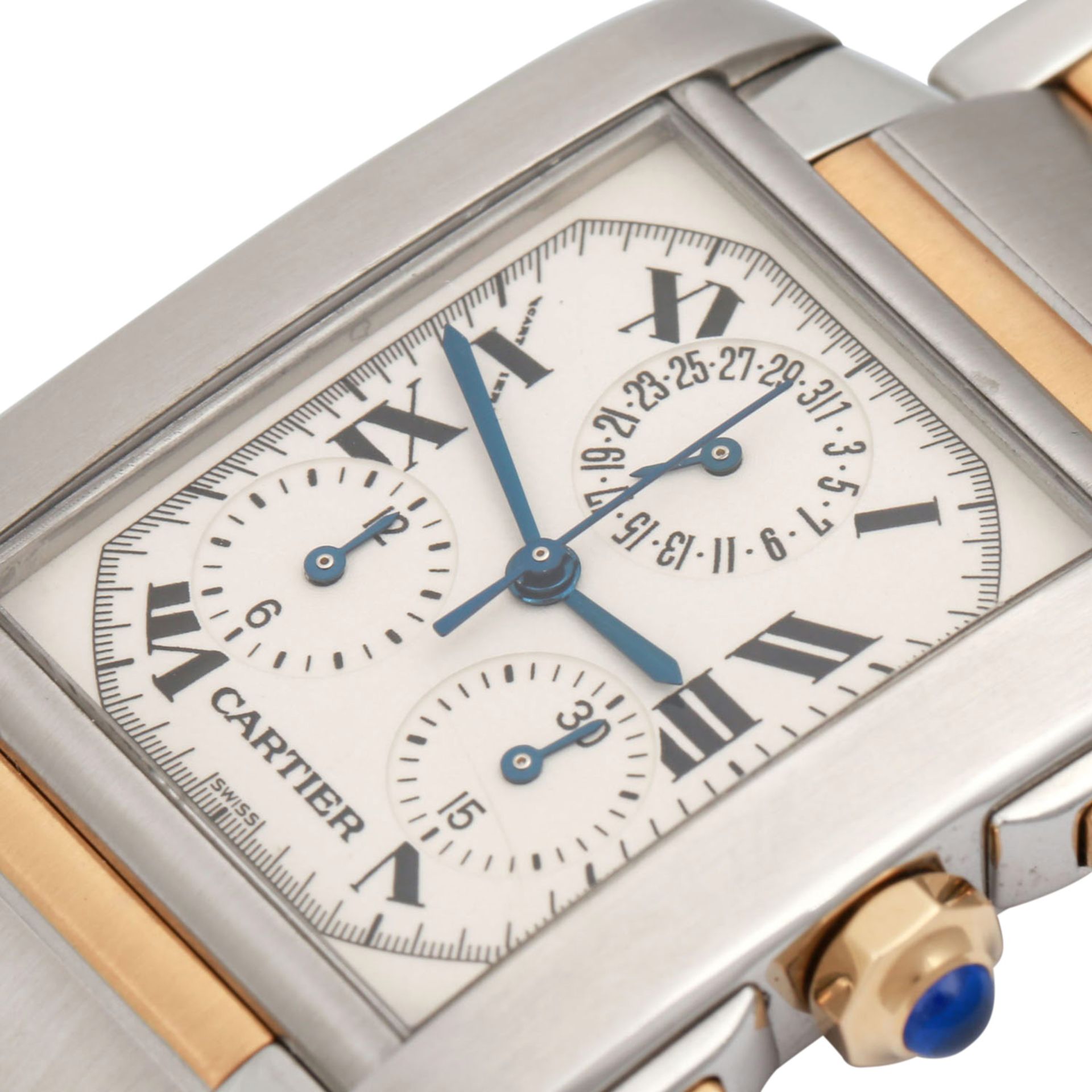 CARTIER Tank Francaise Chronograph, Ref. 2303. Armbanduhr.Edelstahl/Gold 18K. Quarz-Werk. Guter - Bild 5 aus 7