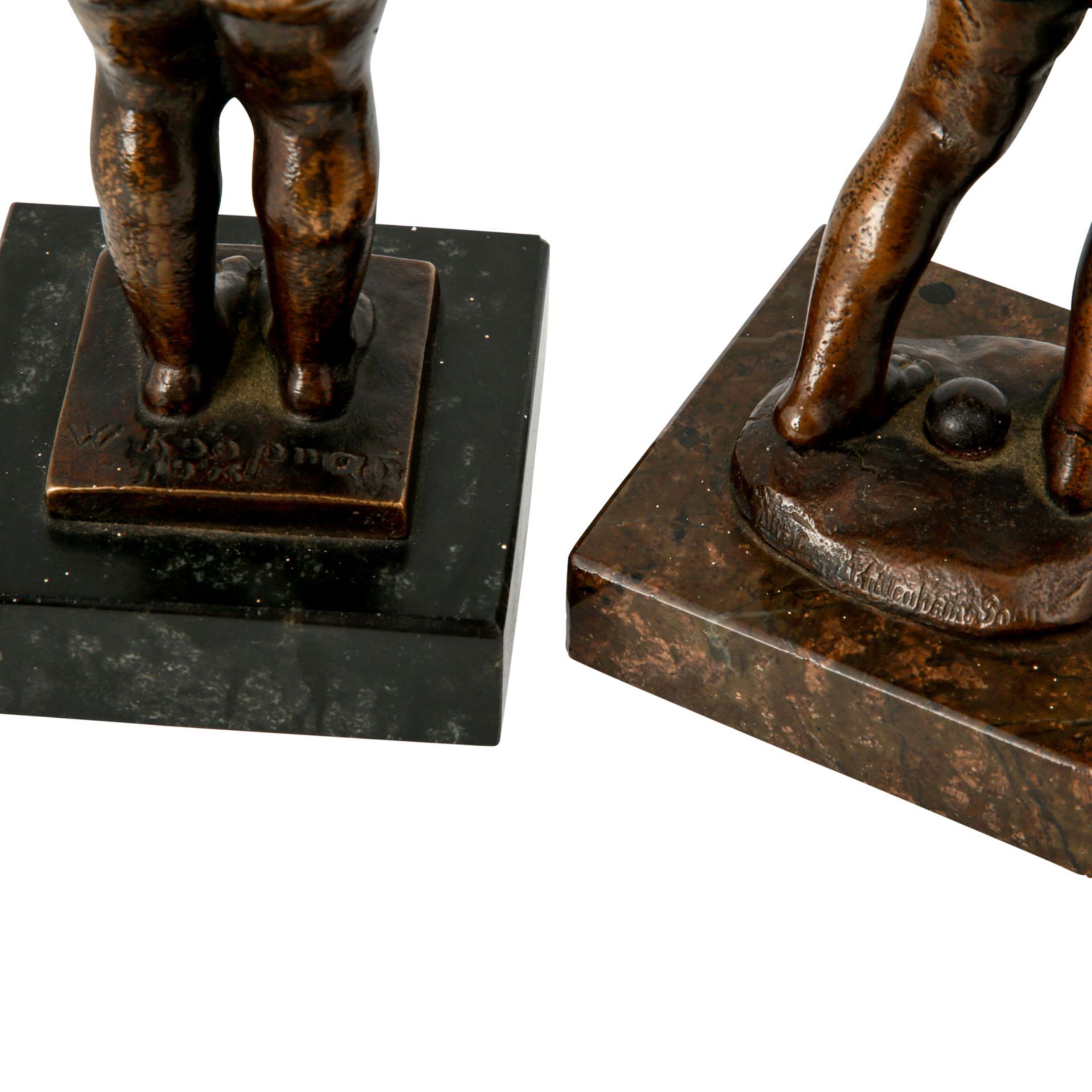 Konvolut 2 Figuren, 20. Jhd.:Bronze, 'Satyr', Giesserei Gladenbeck&Sohn, H. ca. 20cm, 1 Finger - Bild 5 aus 5