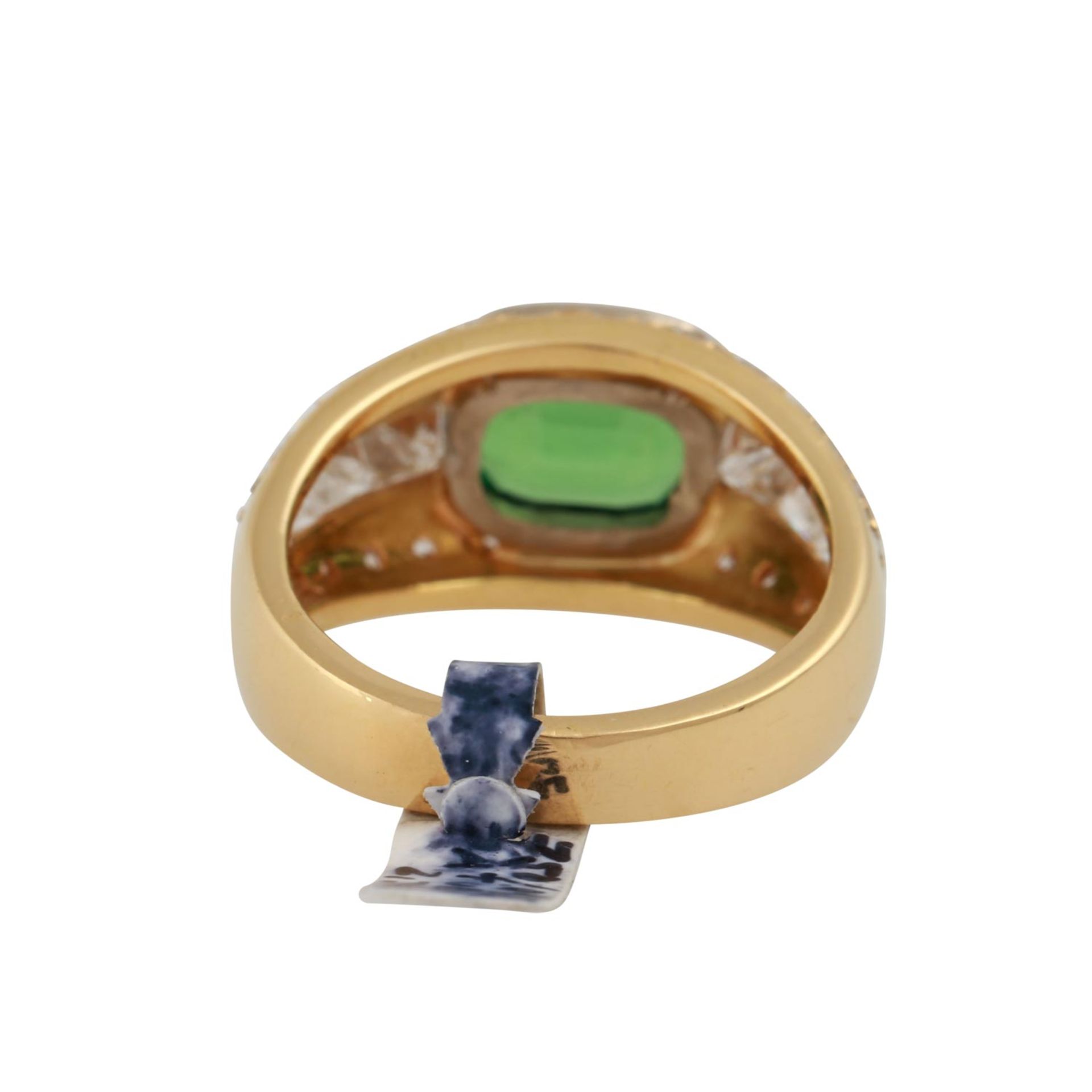 Ring mit Turmalin ca. 2,3 ct und Diamanten, zus. ca. 1,6 ctim Prinzess- und Brillantschliff, Turm. - Bild 4 aus 6