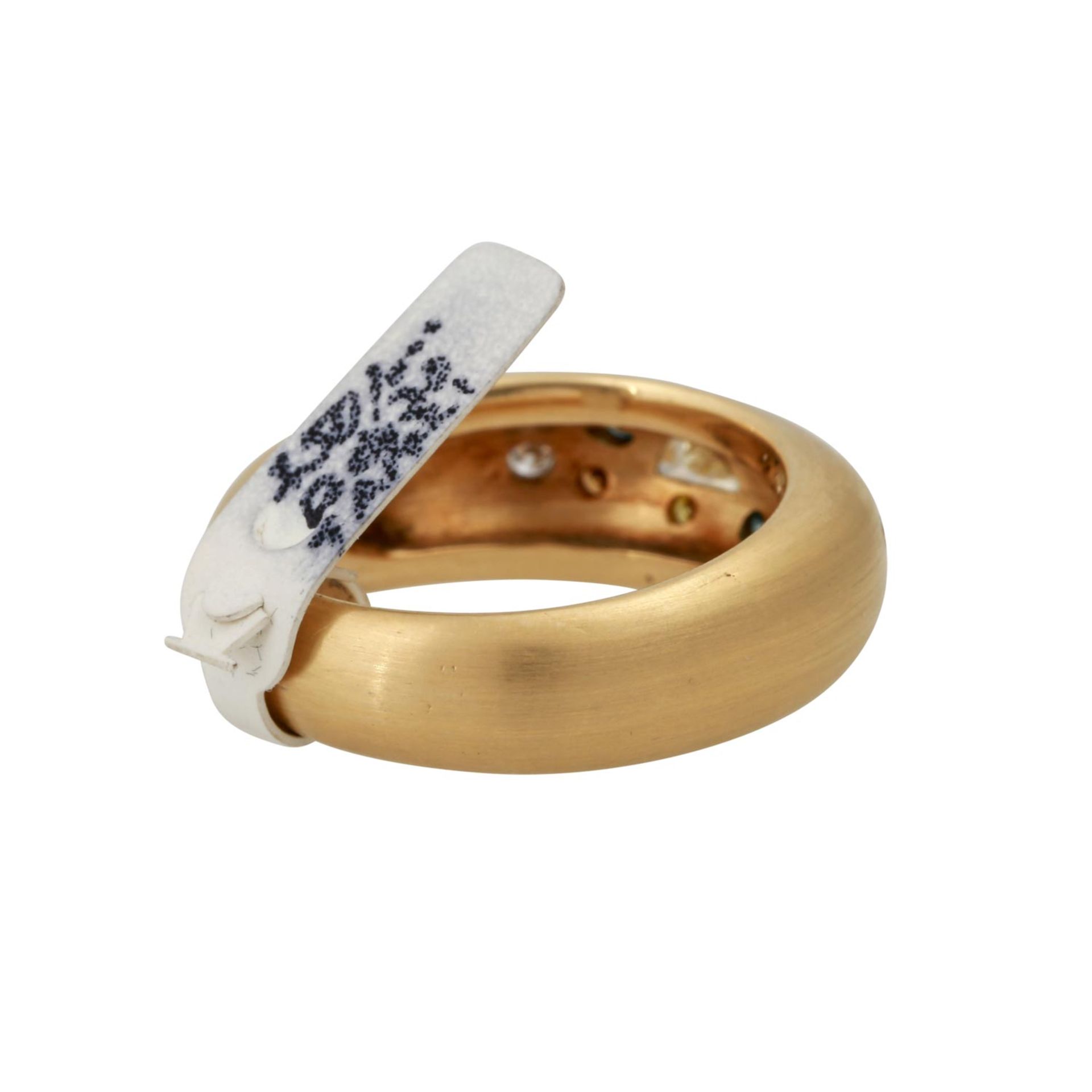 Bandring mit 11 Diamanten,FANCY in versch. Farben und Formen, NP: 2.850 €, GG 18K, 12g, RW: 55, - Bild 3 aus 4