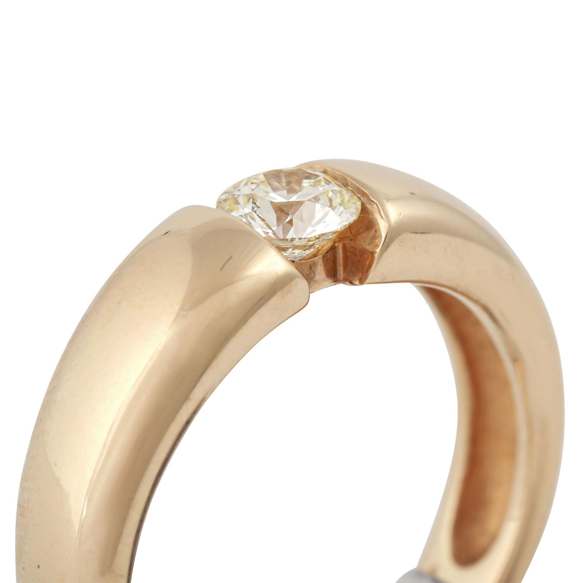 Solitärring mit Brillant von ca. 0,52 ct (punziert)GET (M-Z)/VVS, NP: 3.280 €, GG 14K, 7,7 g, RW: - Bild 4 aus 4