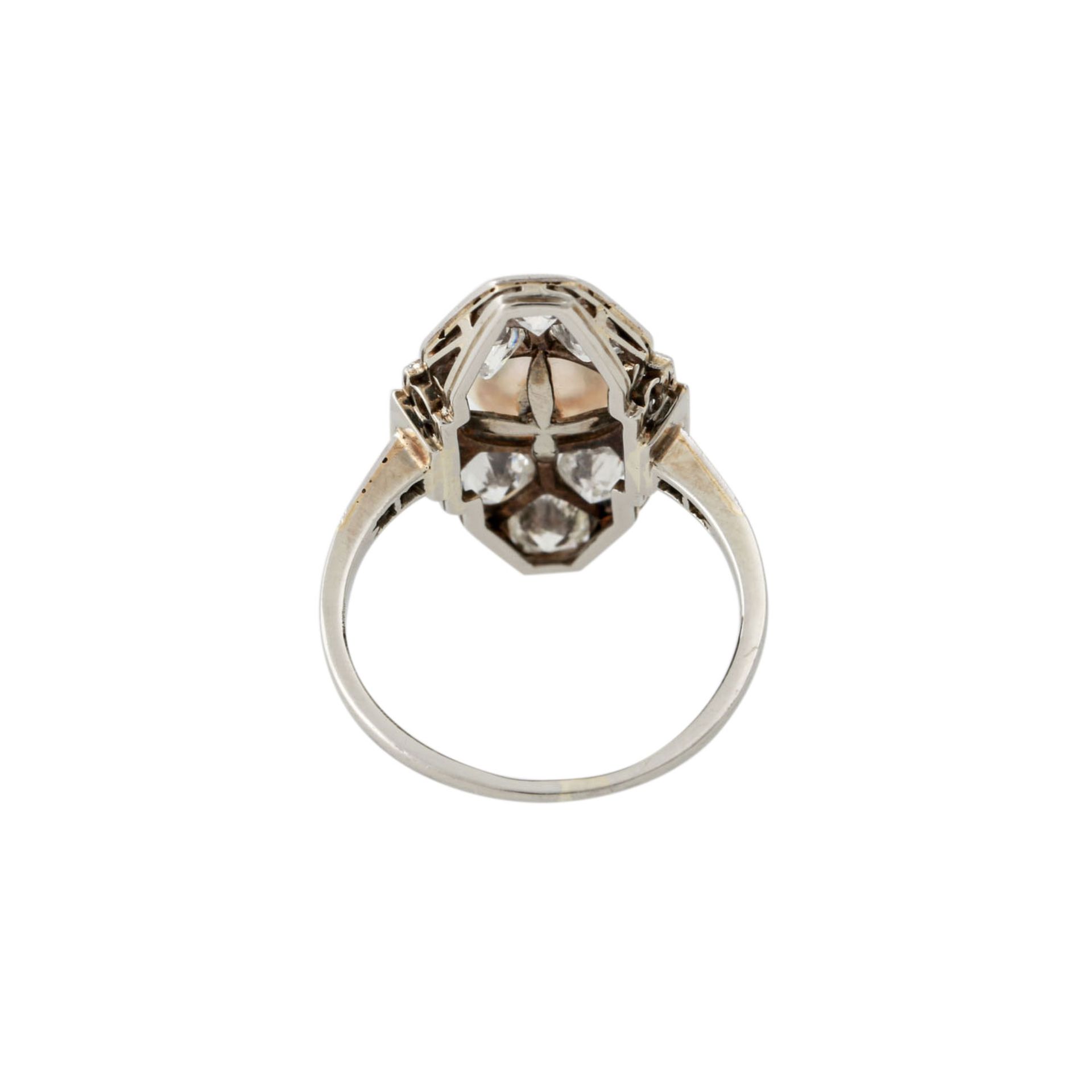 Art Déco Ring mit 6 Altschliffdiamanten zus. ca. 0,9 ct, - Bild 4 aus 6