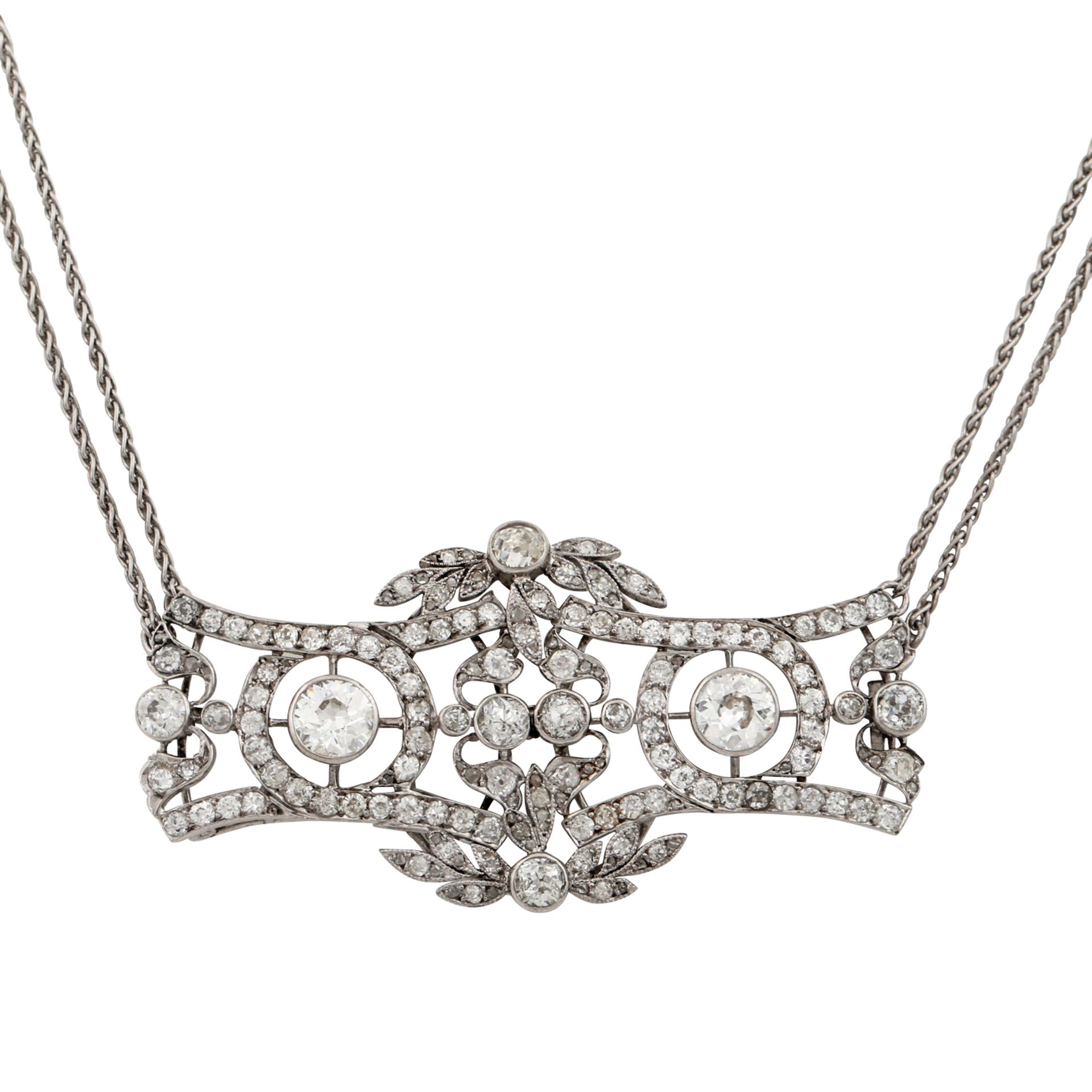 Collier mit diamantbesetztem Mittelteil, - Bild 2 aus 6