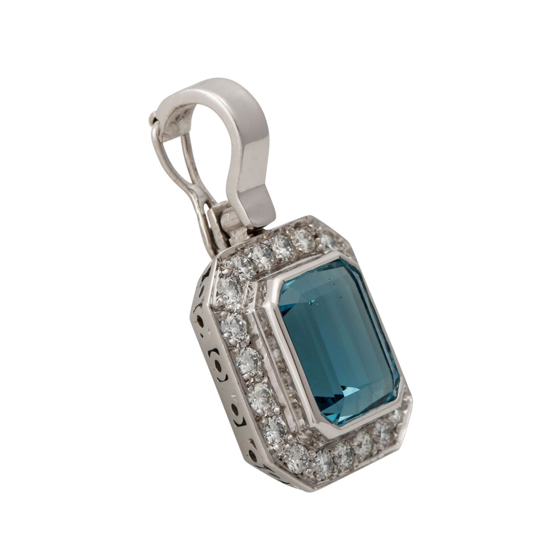 Clip-Anhänger mit feinem Aquamarin von ca. 5 ct - Bild 2 aus 4