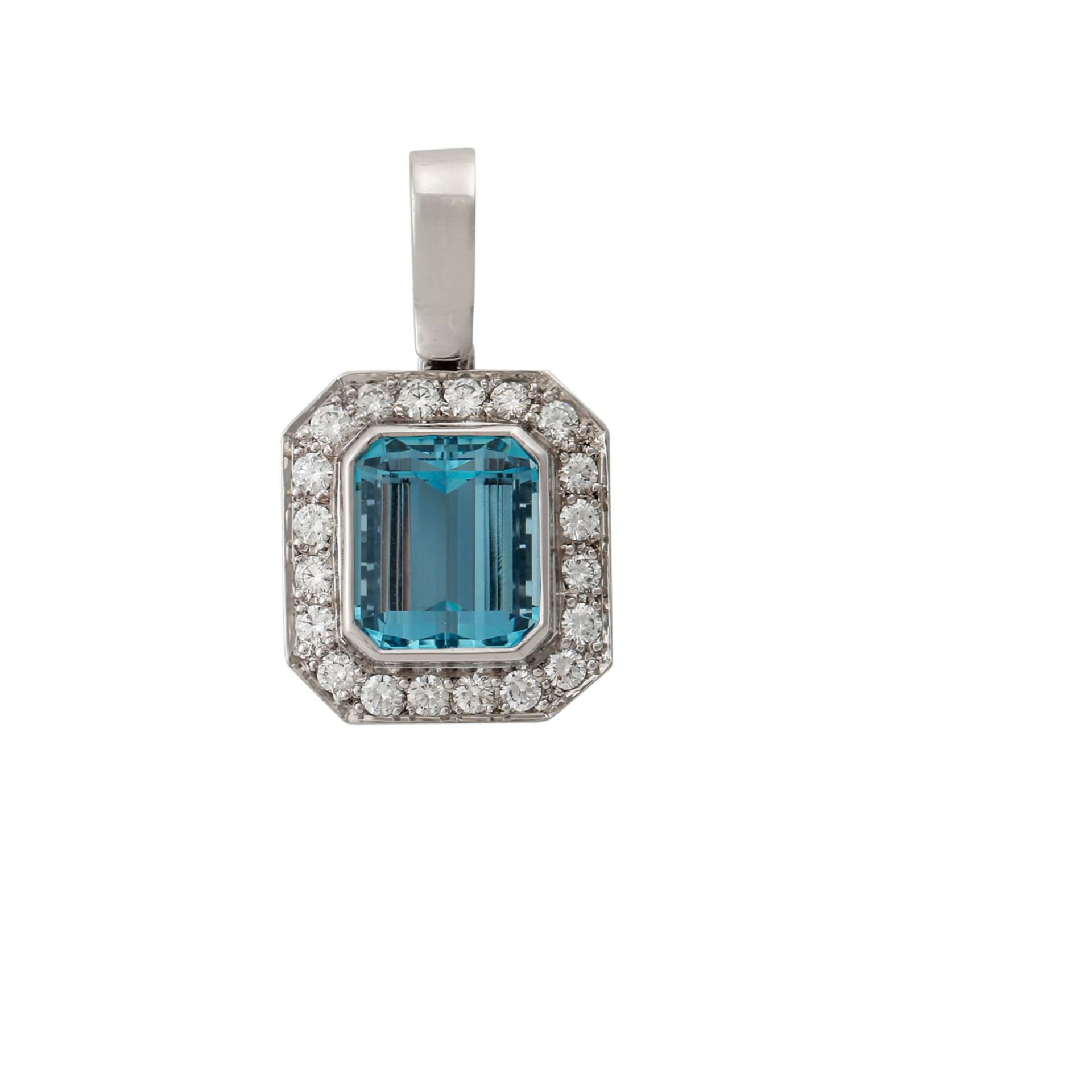 Clip-Anhänger mit feinem Aquamarin von ca. 5 ct