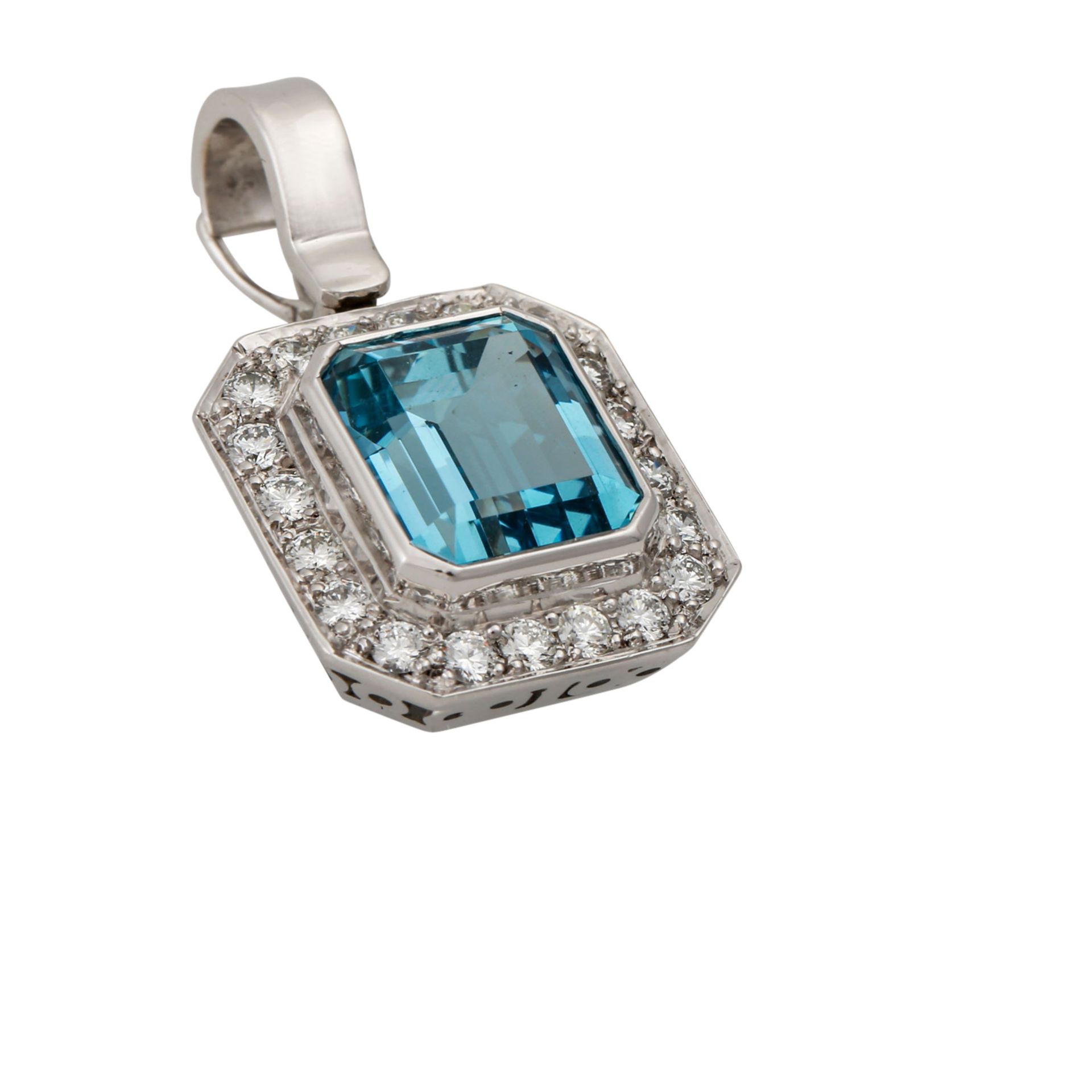 Clip-Anhänger mit feinem Aquamarin von ca. 5 ct - Bild 4 aus 4