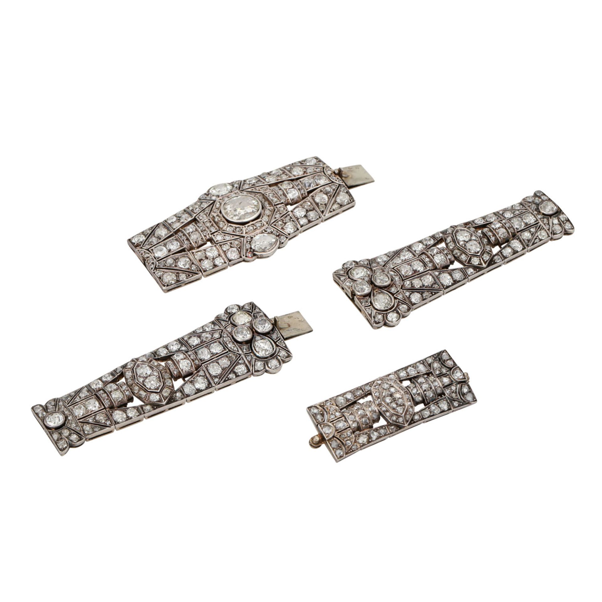 Art Déco Armband besetzt mit zahlreichen Diamanten ca. 30 ct, - Bild 7 aus 8