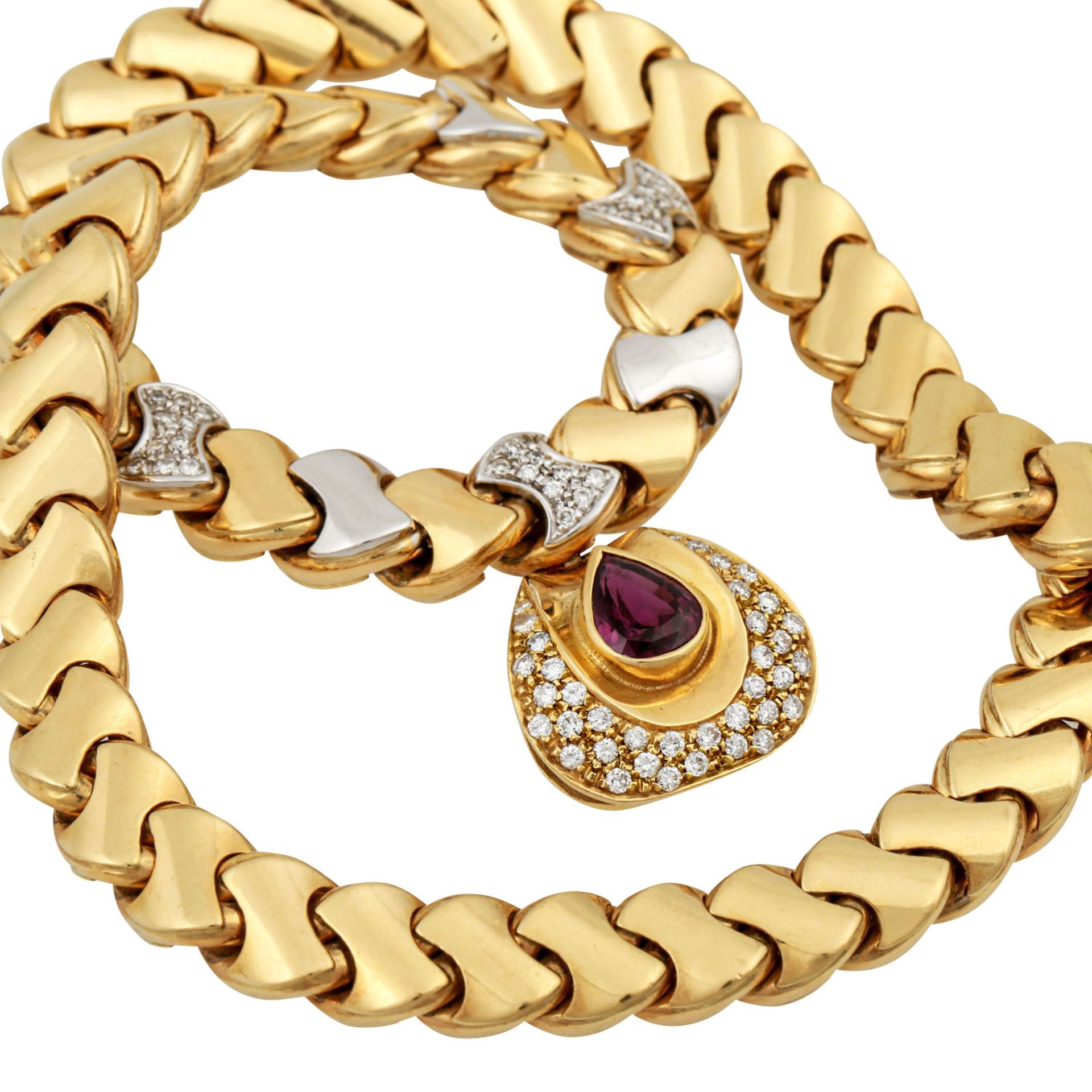 Collier mit Rubin von ca. 1,5 ct im facettierten Tropfenschliff - Bild 6 aus 8