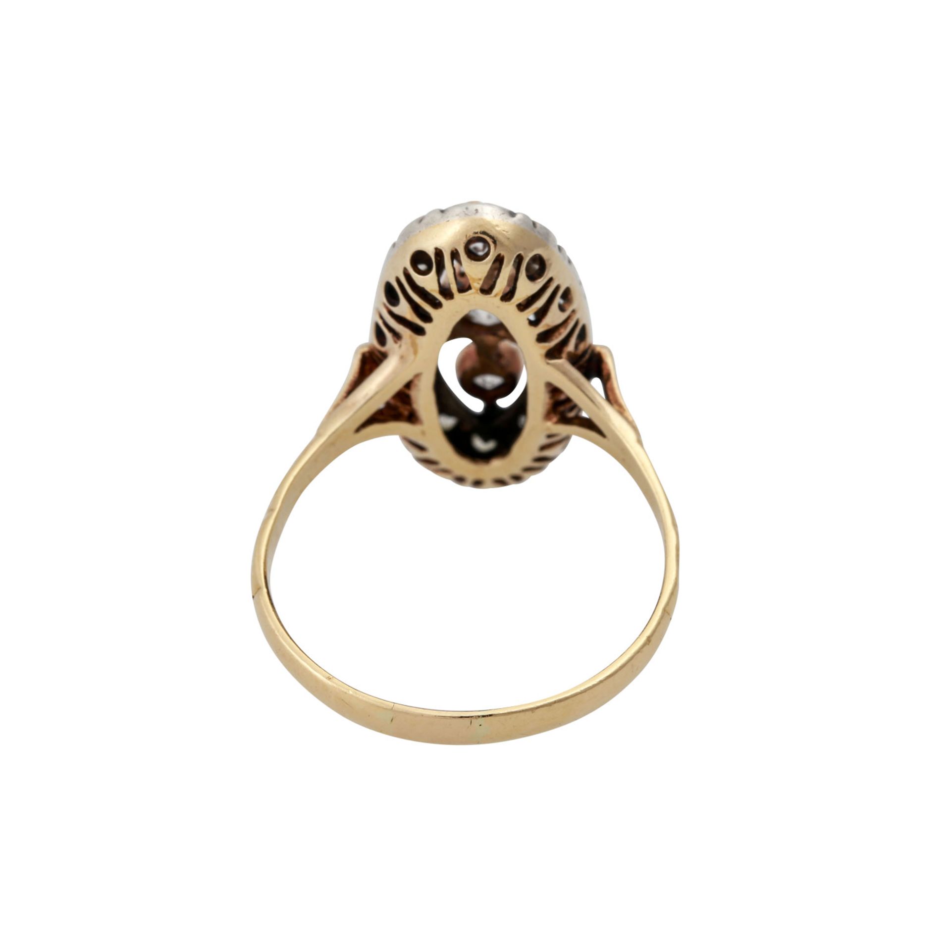 Ring mit 3 Altschliffdiamanten, zus. ca. 0,4 ct, - Bild 4 aus 5