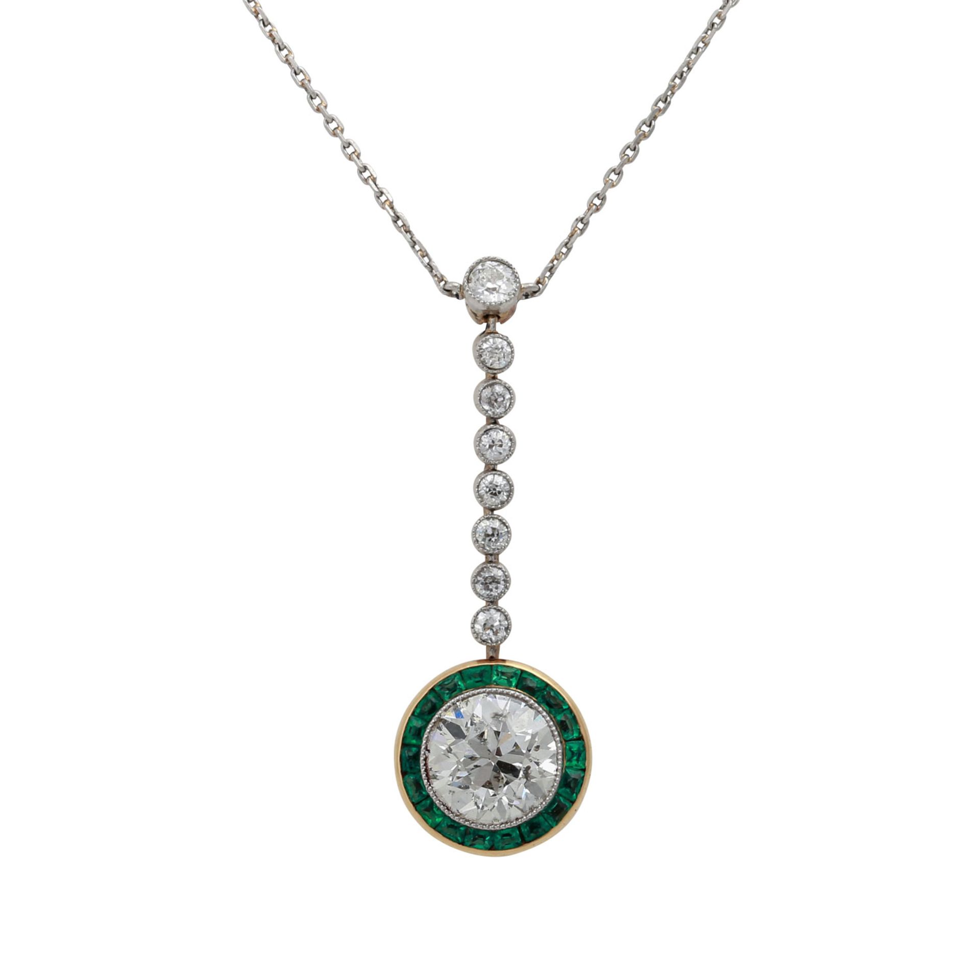 Art Déco Collier mit Altschliffdiamant von ca. 2,4ct - Bild 3 aus 7