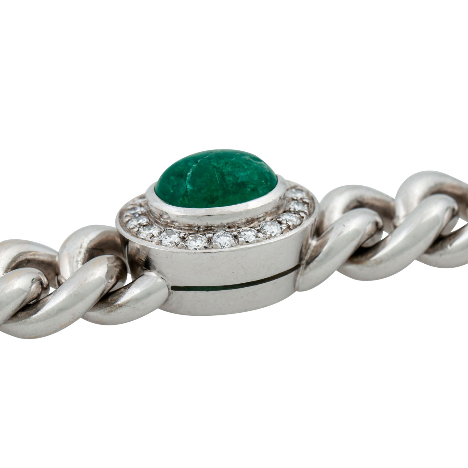 JUWELIER HEIDEN Armband mit 5 ovalen Smaragdcabochons, zus. ca. 12 ct - Image 5 of 7