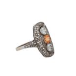 Art Déco Ring mit 2 Altschliffdiamanten, zus. ca. 0,4 ct,