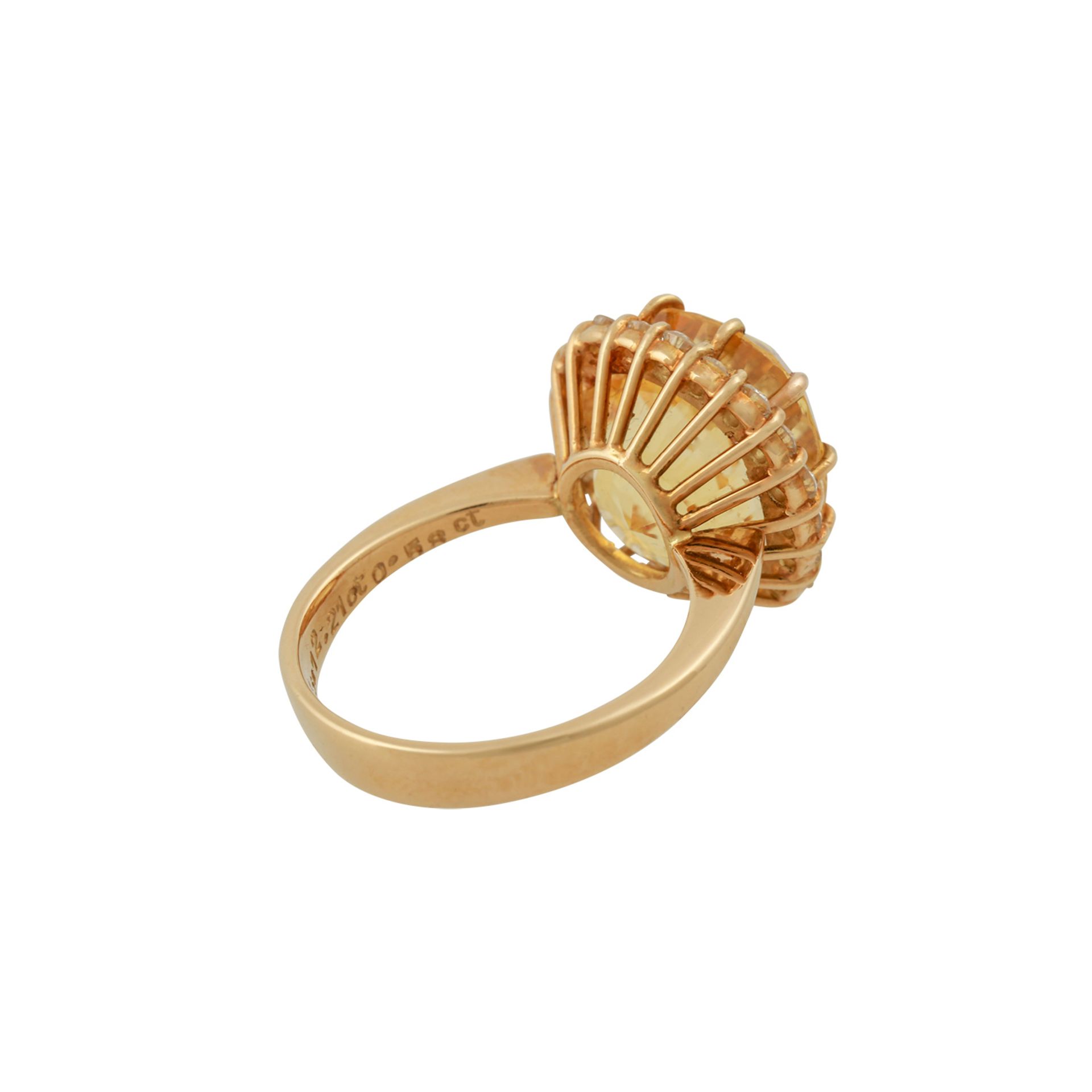 JACOBI Ring mit gelbem Saphir von ca. 12,21 ct (punziert) - Bild 3 aus 6