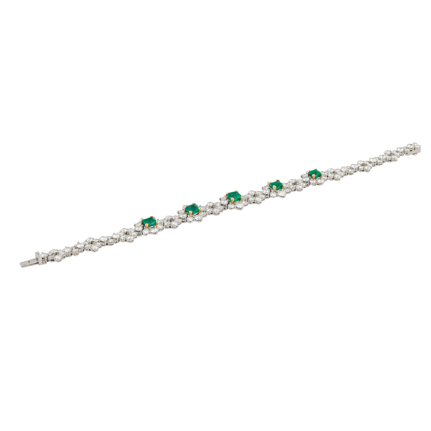 Armband mit 5 feinen Smaragden, zus. ca. 3 ct und zahlreichen Brillanten - Image 3 of 9