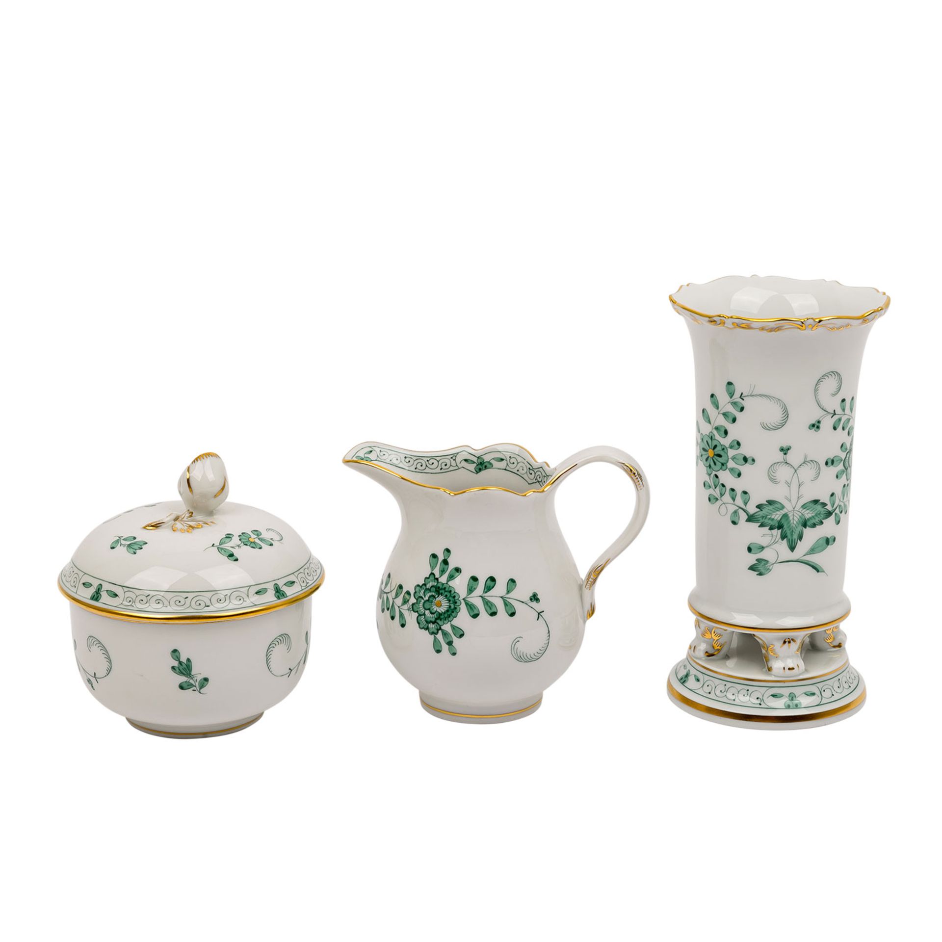 MEISSEN Kaffeeservice f. 6 Personen 'Indisch grün', 1. Wahl, 20. Jhd.. - Image 6 of 8