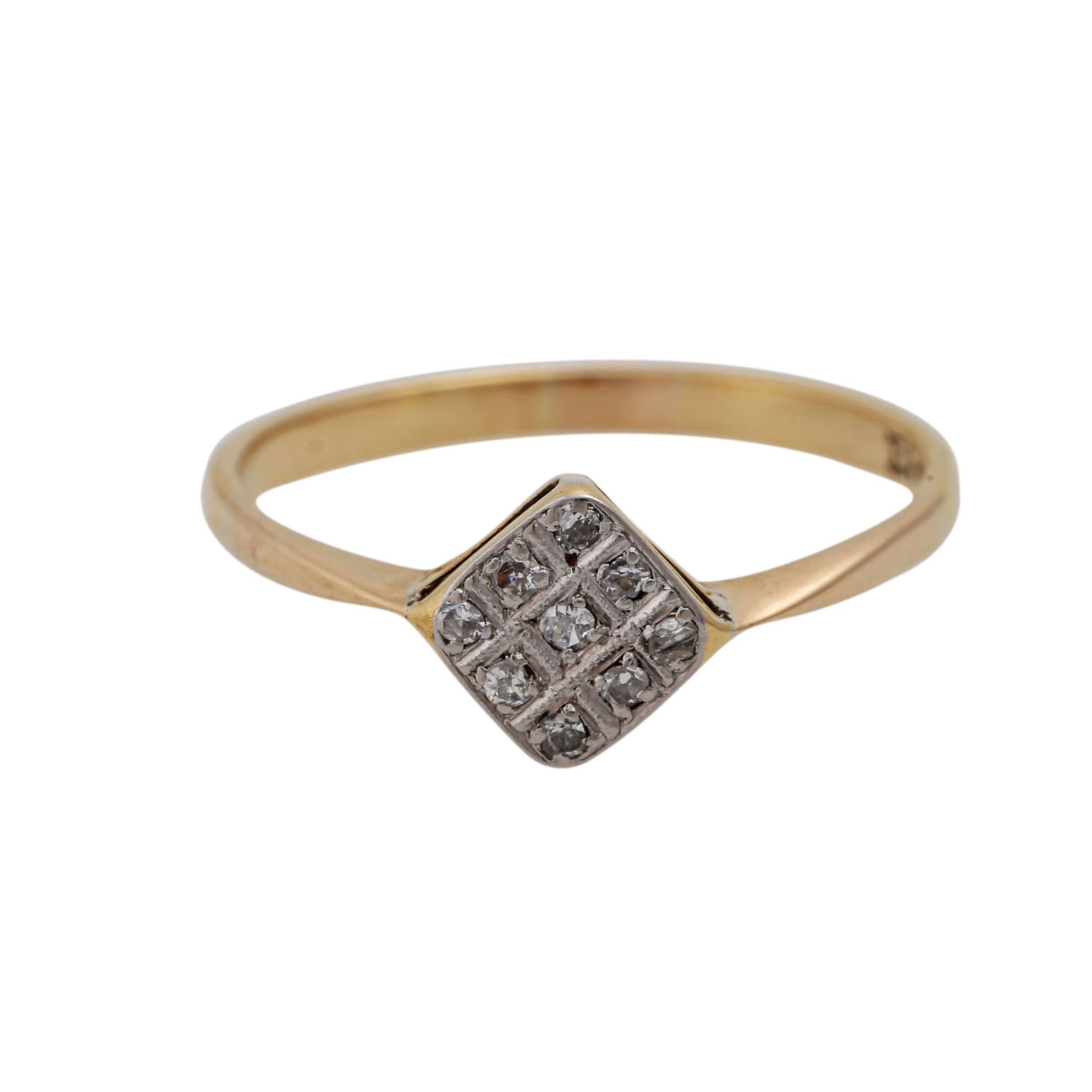 Ring mit kleinen Diamanten, zus. ca. 0,045 ct, - Bild 2 aus 4