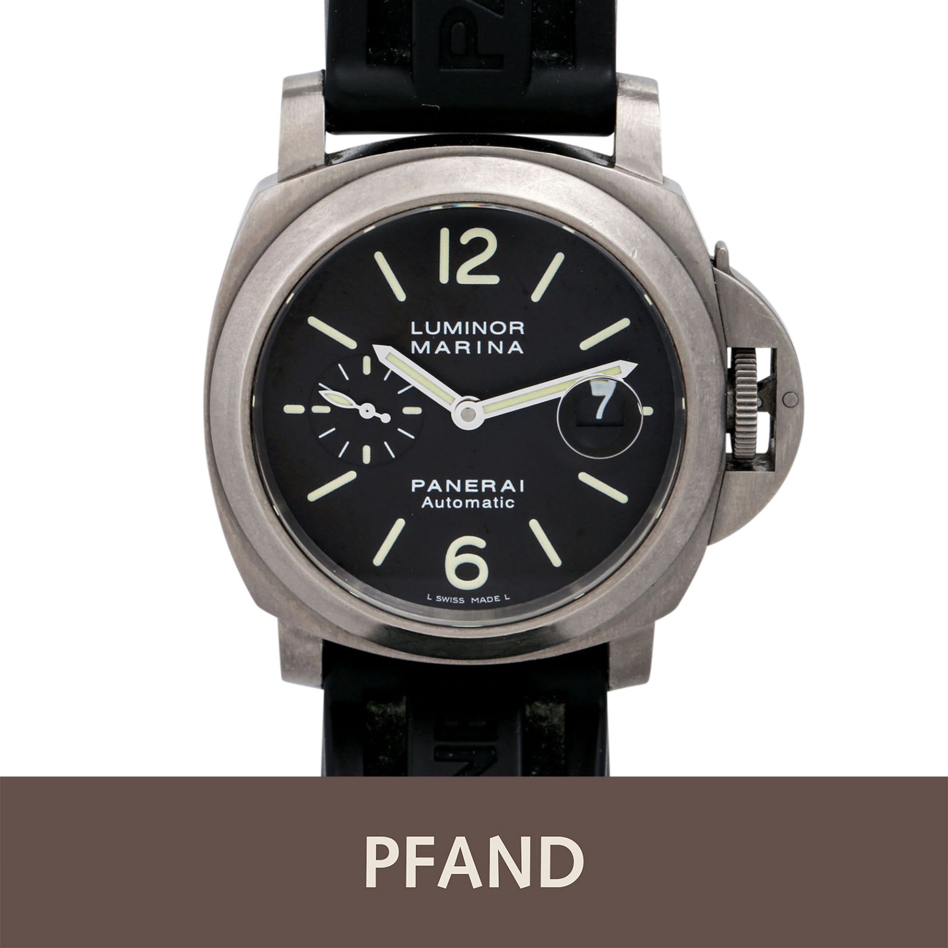 PFANDAUKTION - PANERAI Luminor, Herrenuhr, Automatk- Werk,Edelsta