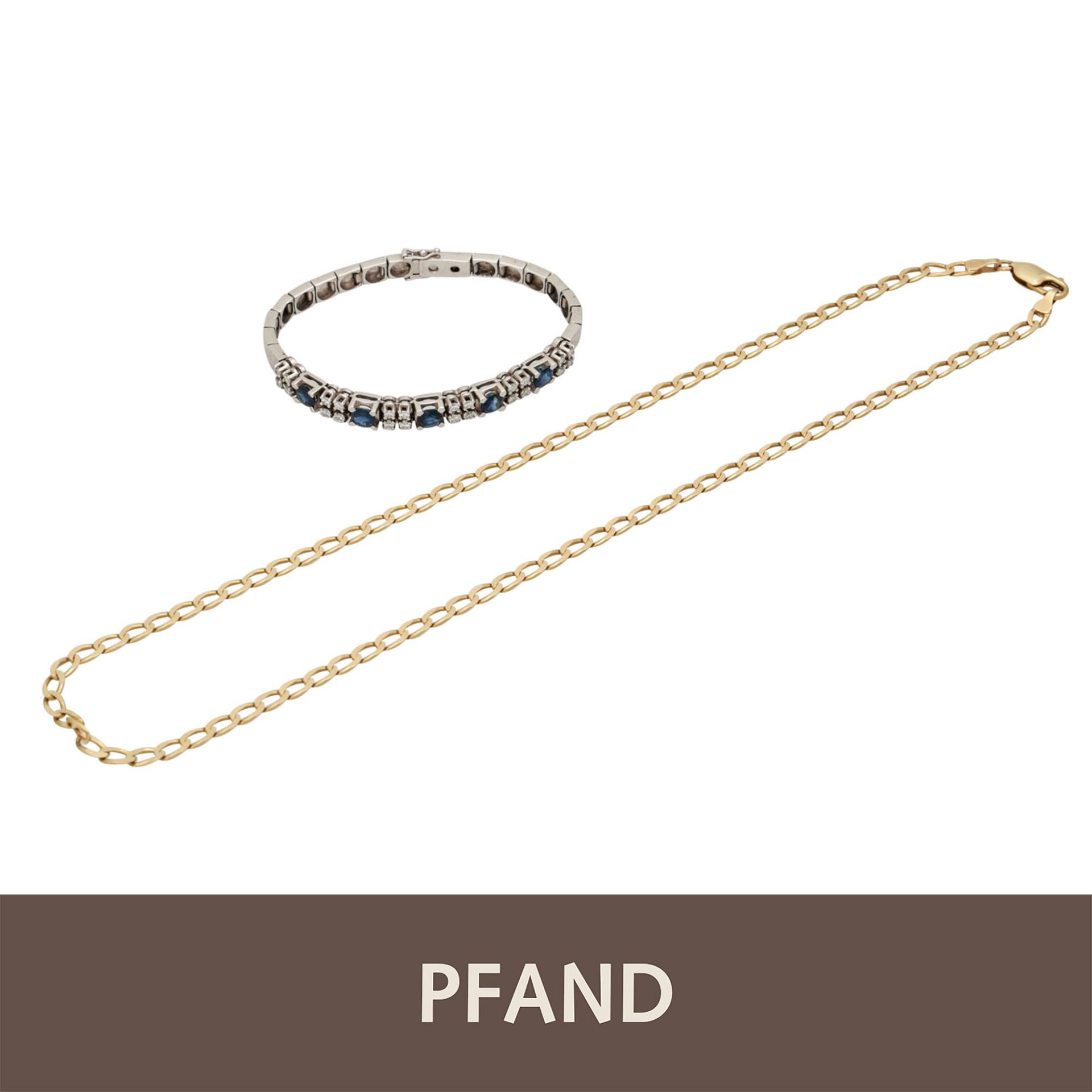 PFANDAUKTION - 1 Armband mit Spahiren u. Diamanten, WG 18K, Kauf