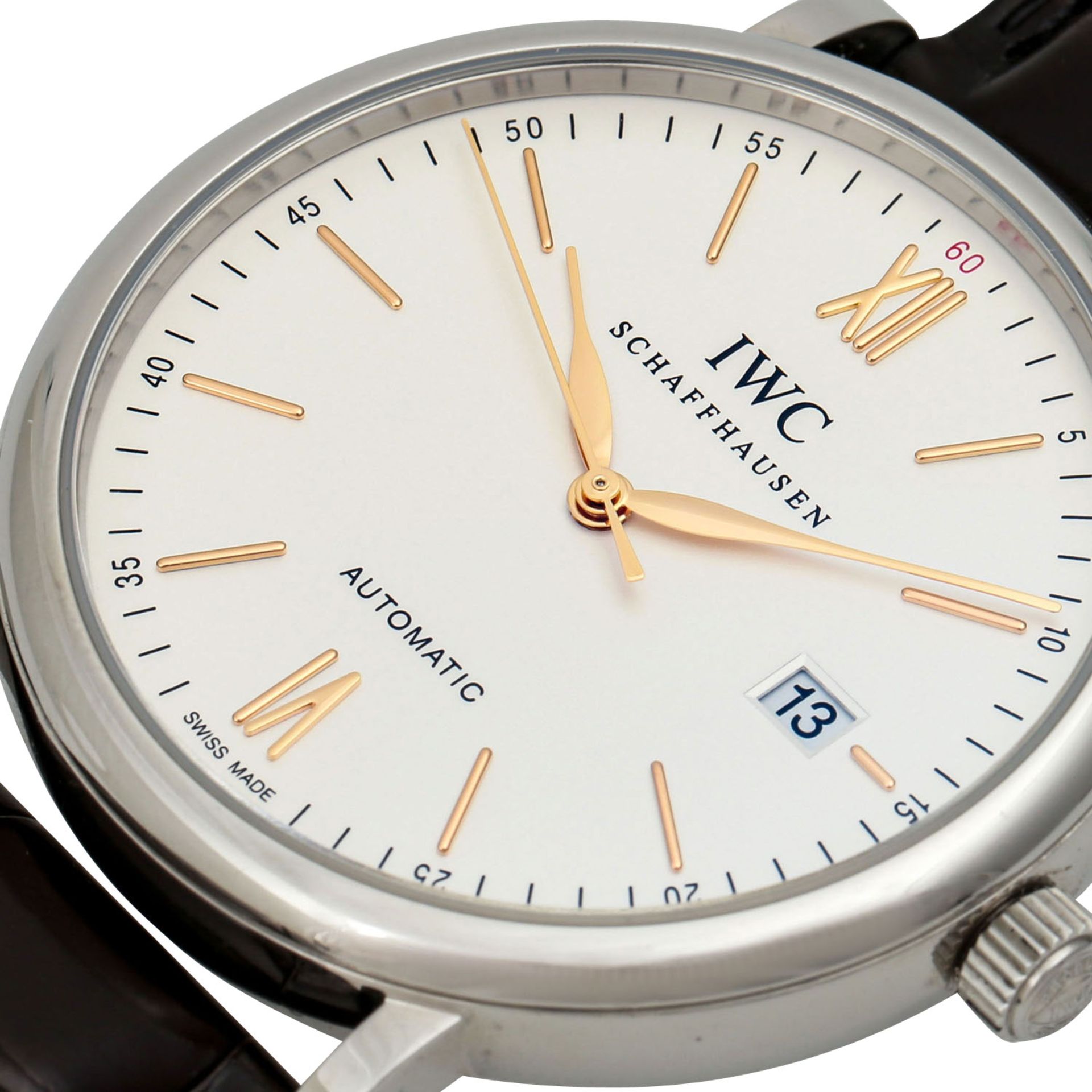 PFANDAUKTION - IWC Portofino Herrenuhr, Stahl, Automatic, Lederba - Image 5 of 5