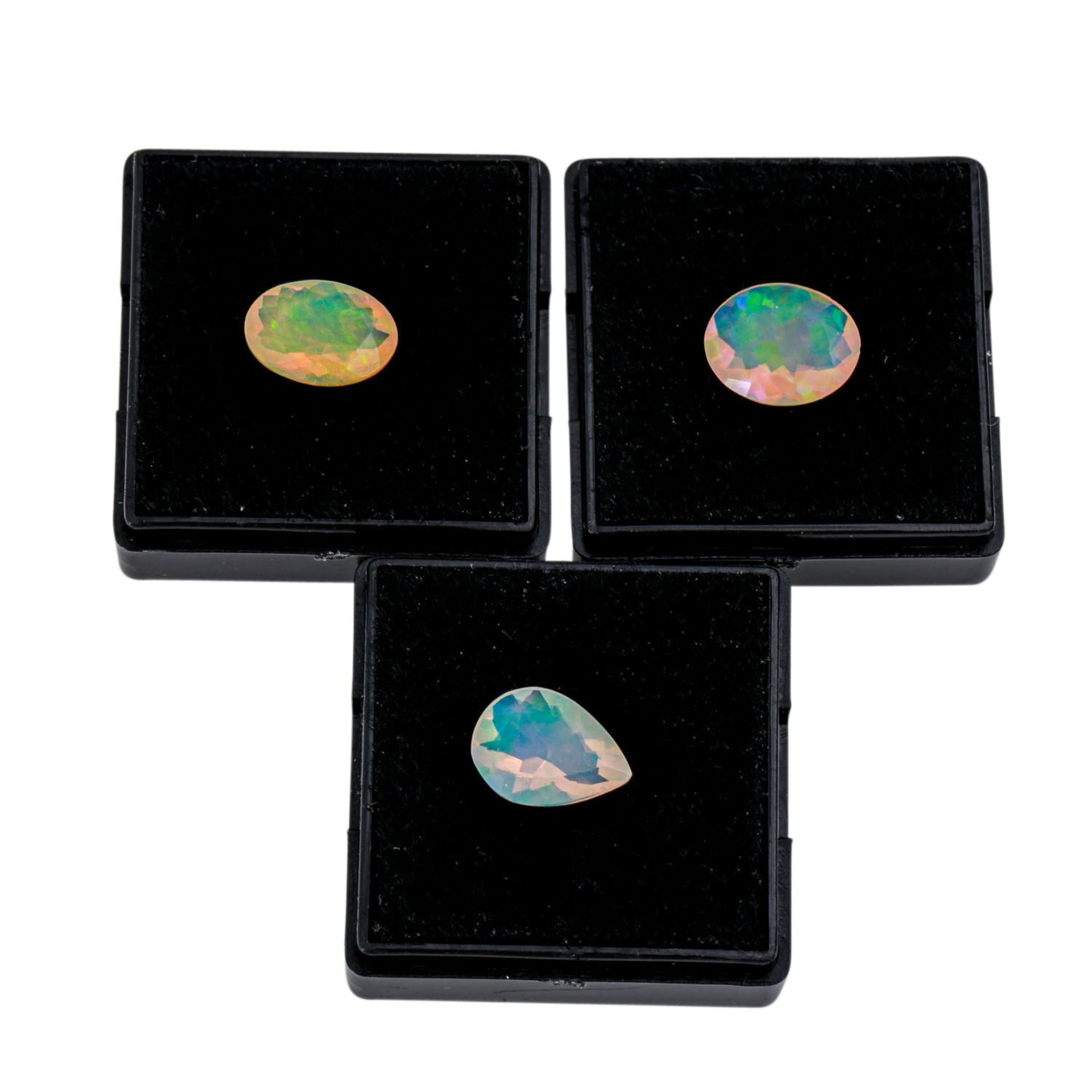 Konvolut 3 Kristall Opale - Bild 2 aus 2