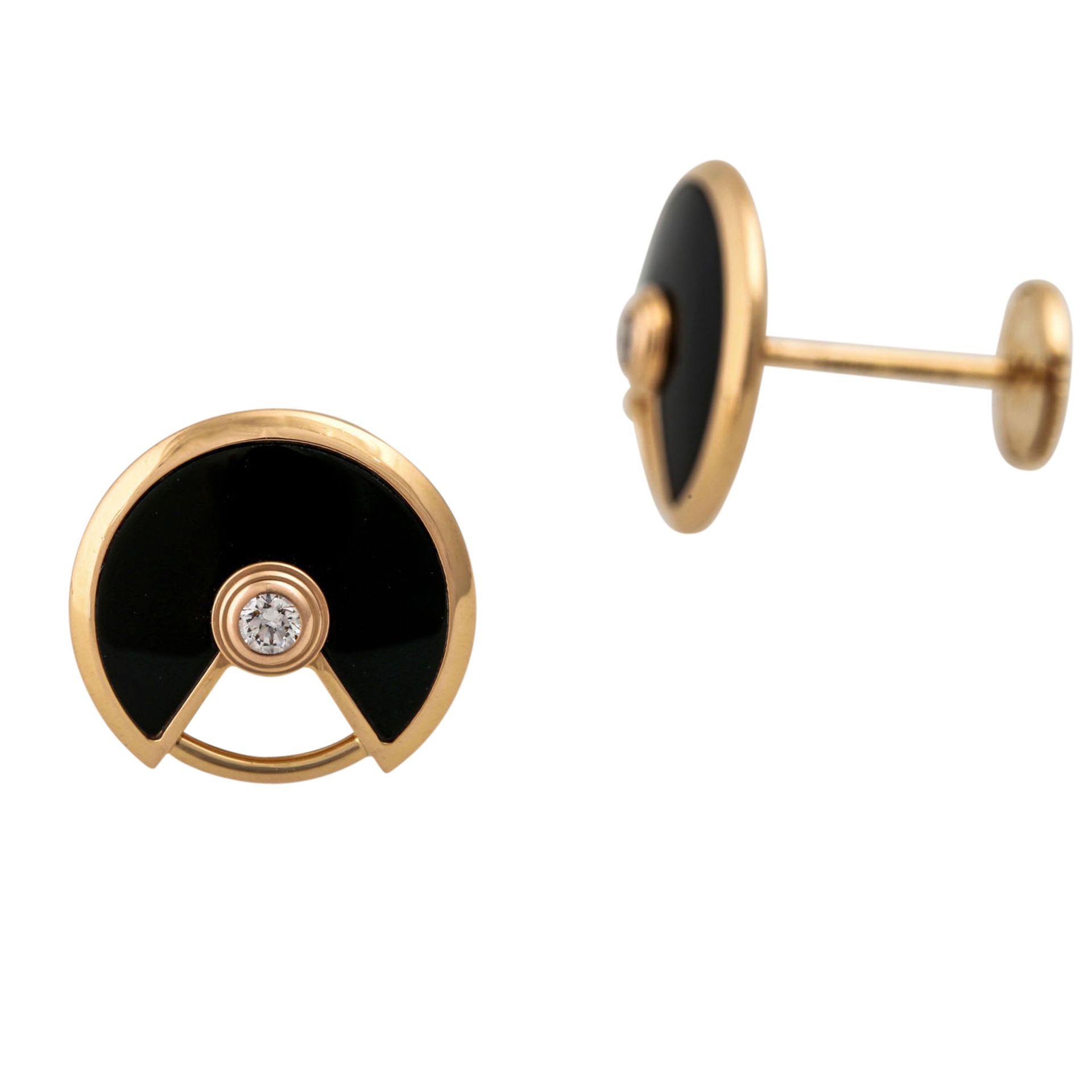 CARTIER Ohrstecker "Amulette" mit Brillant und Onyx, - Image 5 of 5