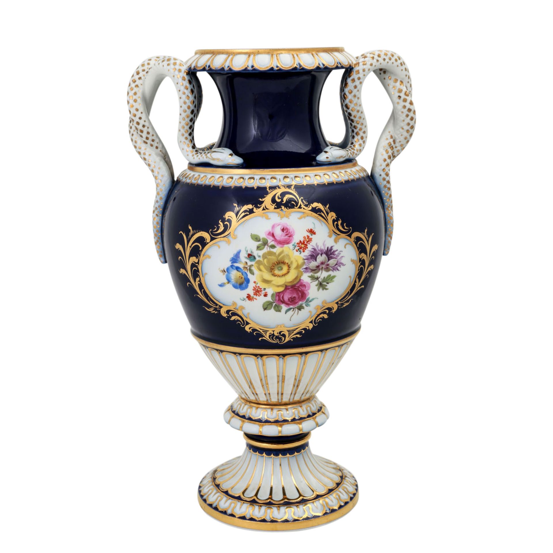 MEISSEN Schlangenhenkelvase, 1. Wahl, 1924-1934.