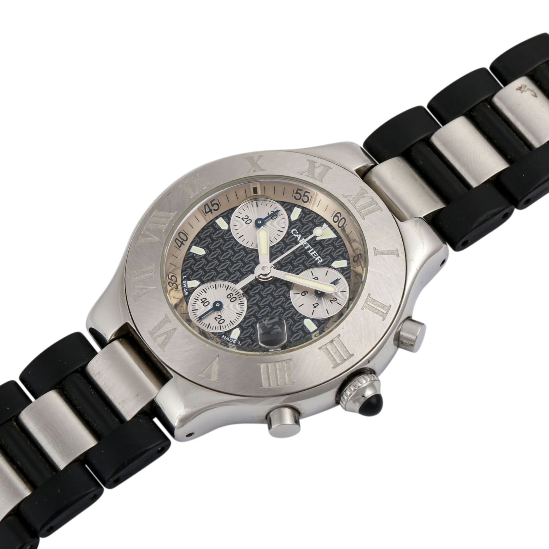 CARTIER 21 Chronoscaph, Ref. 2424. Armbanduhr. - Bild 4 aus 5