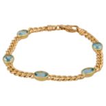 Armband mit 5 oval facettierten Aquamarinen