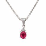 Anhänger mit pinkfarbenem Saphir ca. 0,7 ct,