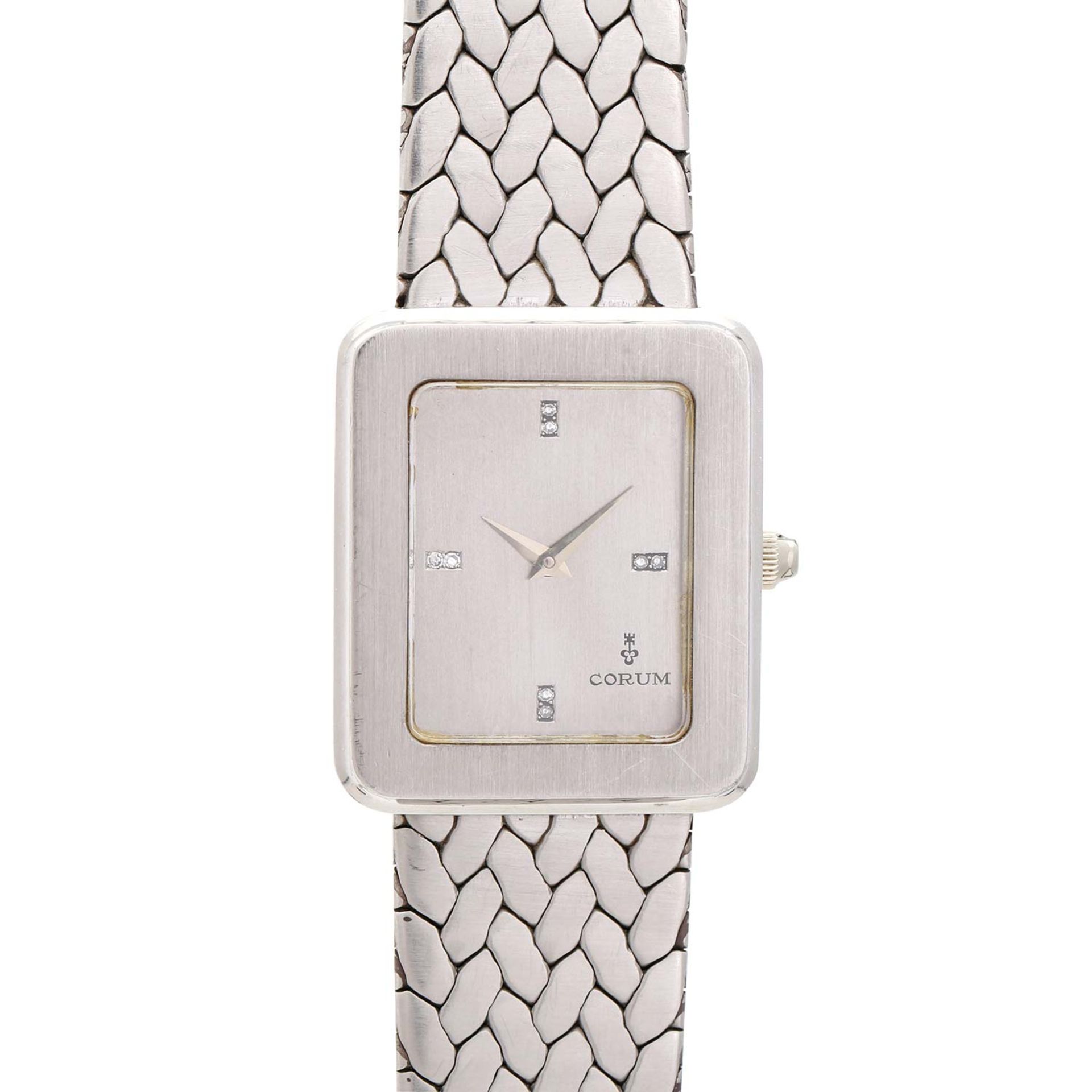 CORUM Vintage Armbanduhr, Ref. 57.567.70, ca. 1980er Jahre, PLATIN.