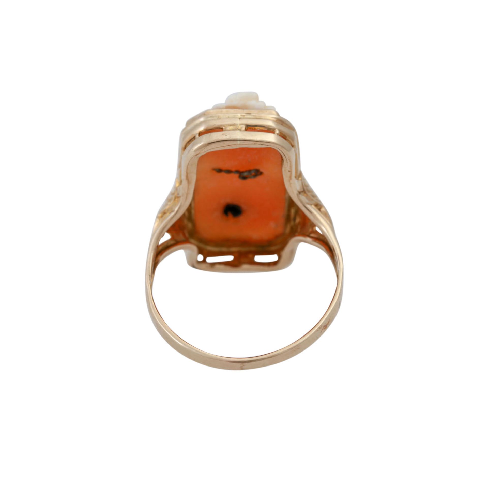 Ring mit achteckiger Muschelkamee - Bild 4 aus 4