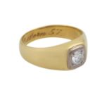 Herren-Solitärring mit Brillant von ca. 0,45 ct,