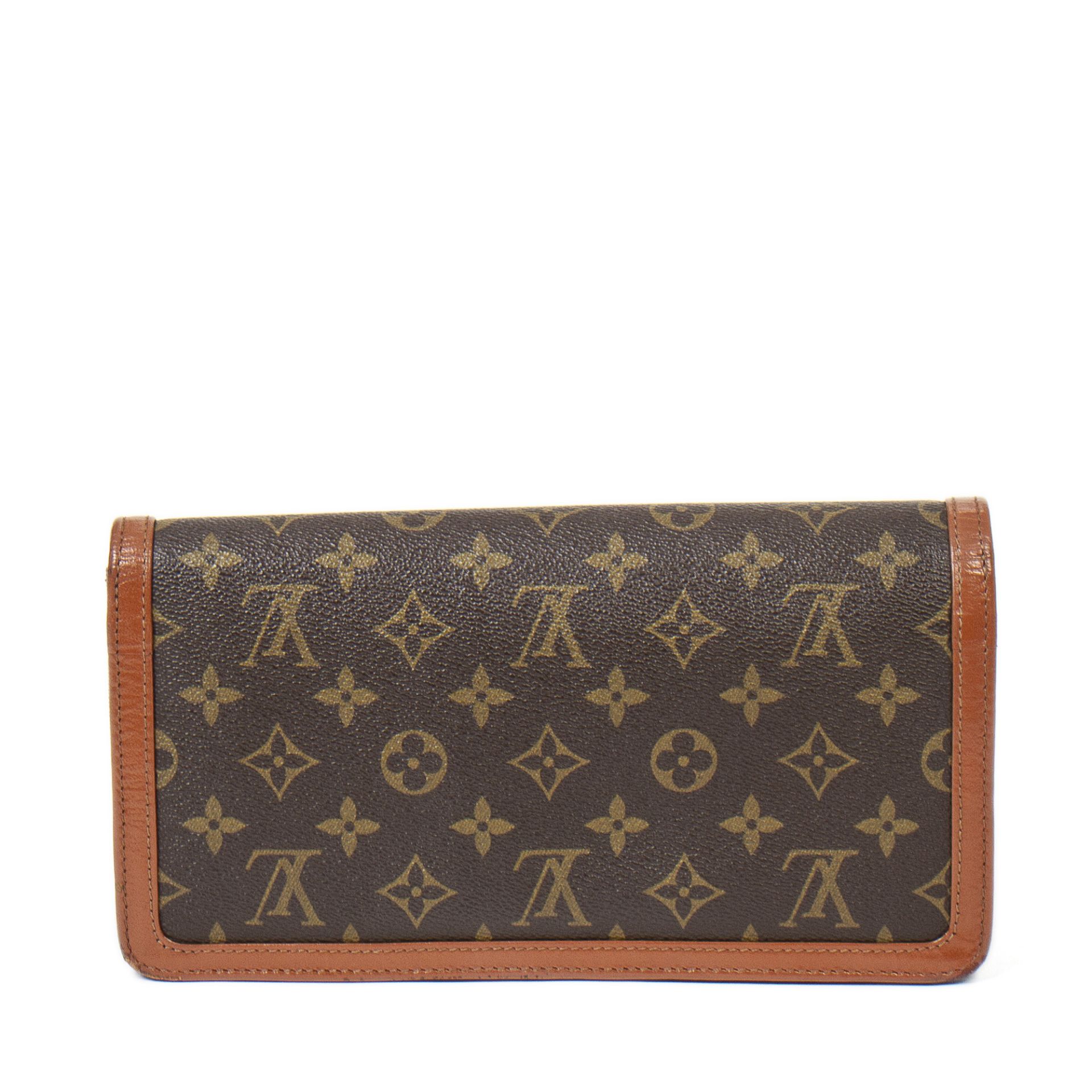 LOUIS VUITTON VINTAGE Pochette "DAME", Koll. 1982.Monogram Canvas Serie mit Leder Verbrämung in - Bild 3 aus 6