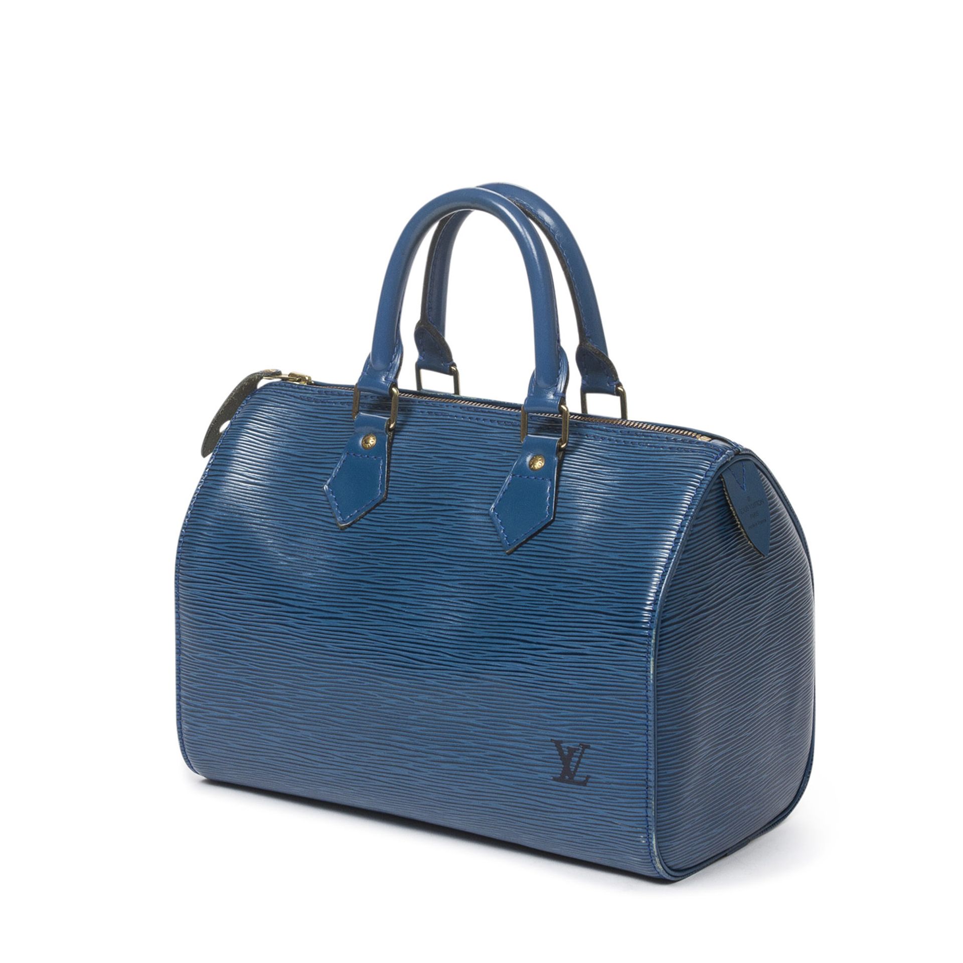 LOUIS VUITTON VINTAGE Handtasche "SPEEDY", Koll. 1994.NP. ca.: 1.500,-€. Epi Leder Serie in Blau mit - Bild 4 aus 5