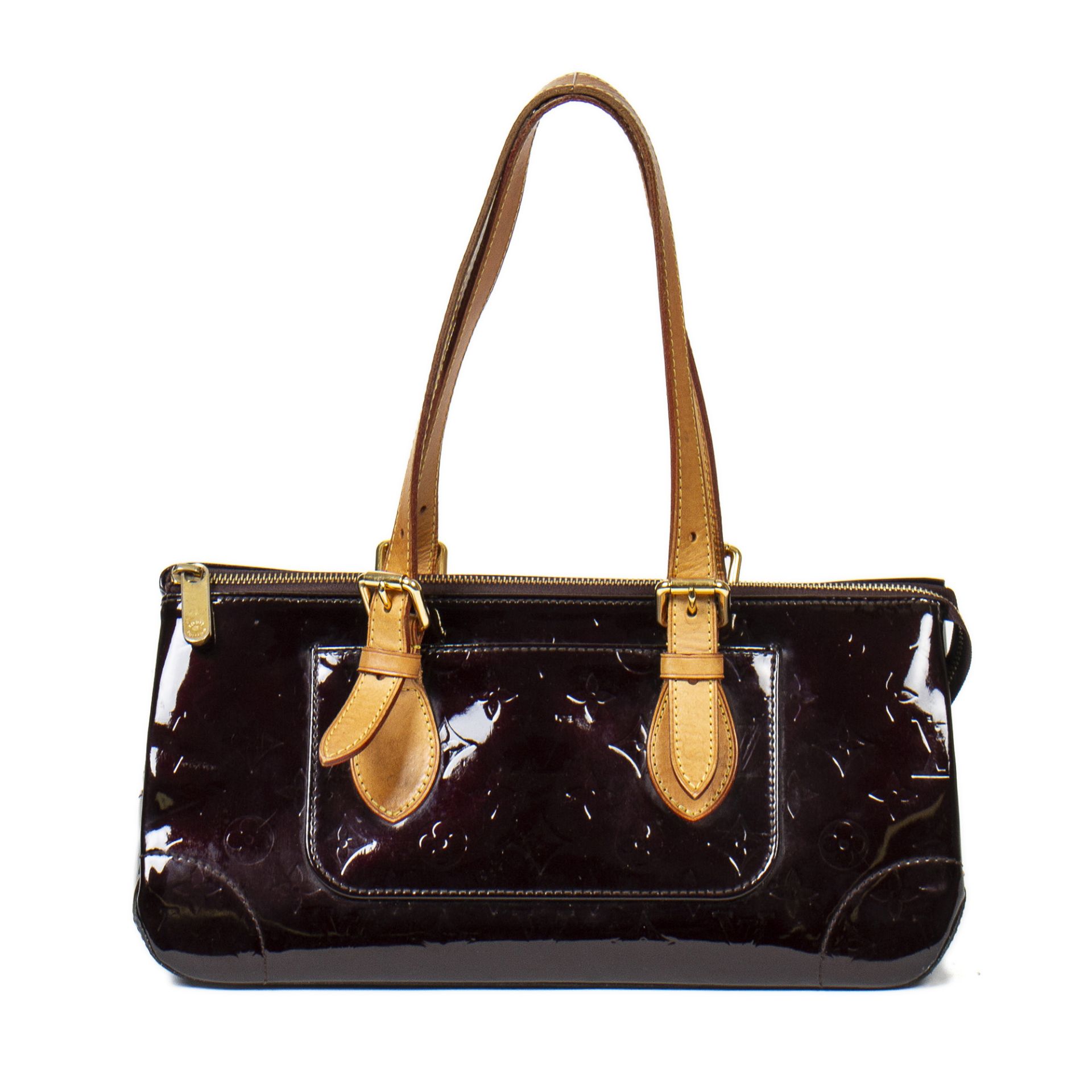 LOUIS VUITTON Schultertasche "ROSEWOOD", Koll. 2003.Vernis Leder Serie in Bordeaux, - Bild 4 aus 6