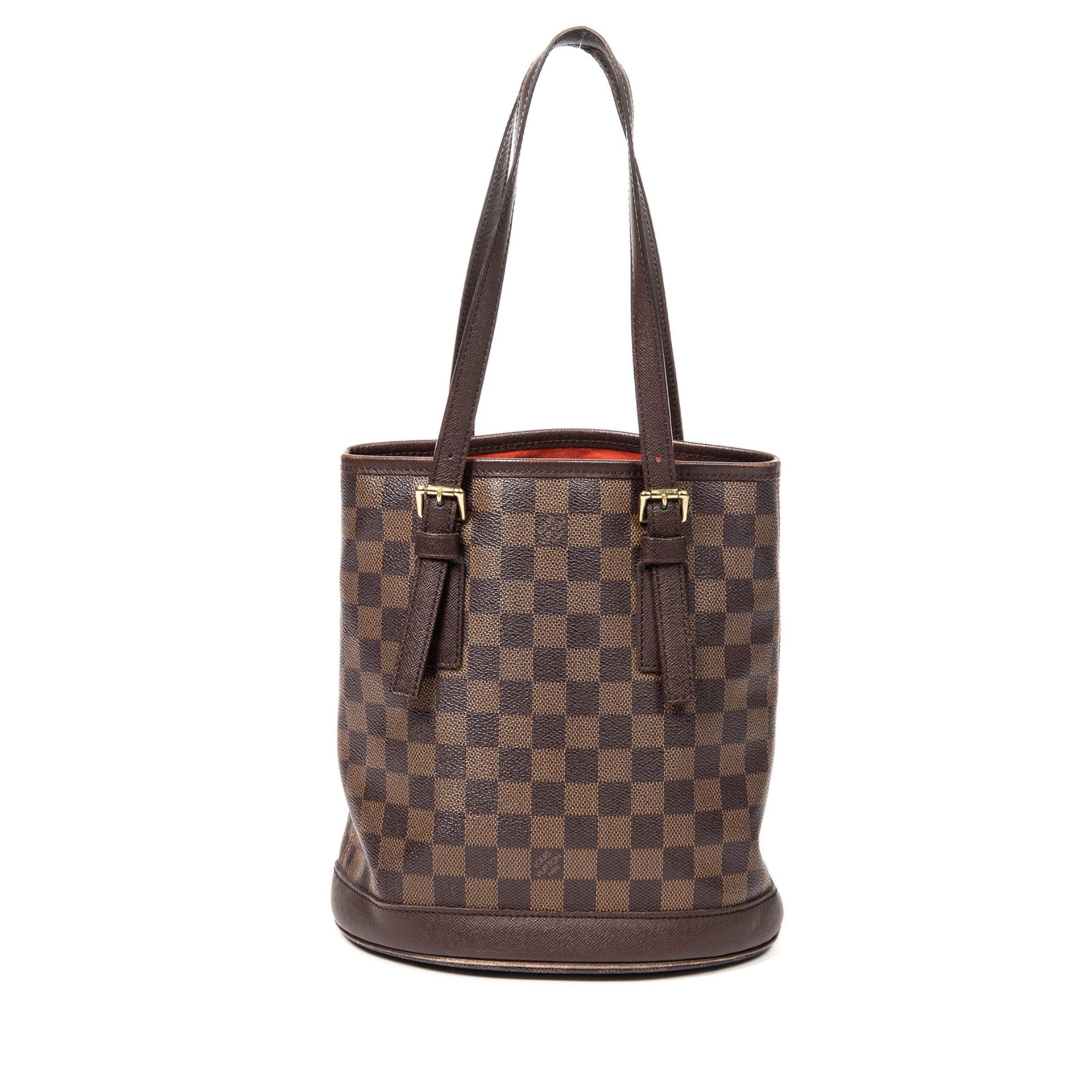 LOUIS VUITTON VINTAGE Beuteltasche "MARAIS", Koll. 1998.Damier Ebene Serie mit dunkelbraunem Leder - Bild 6 aus 6