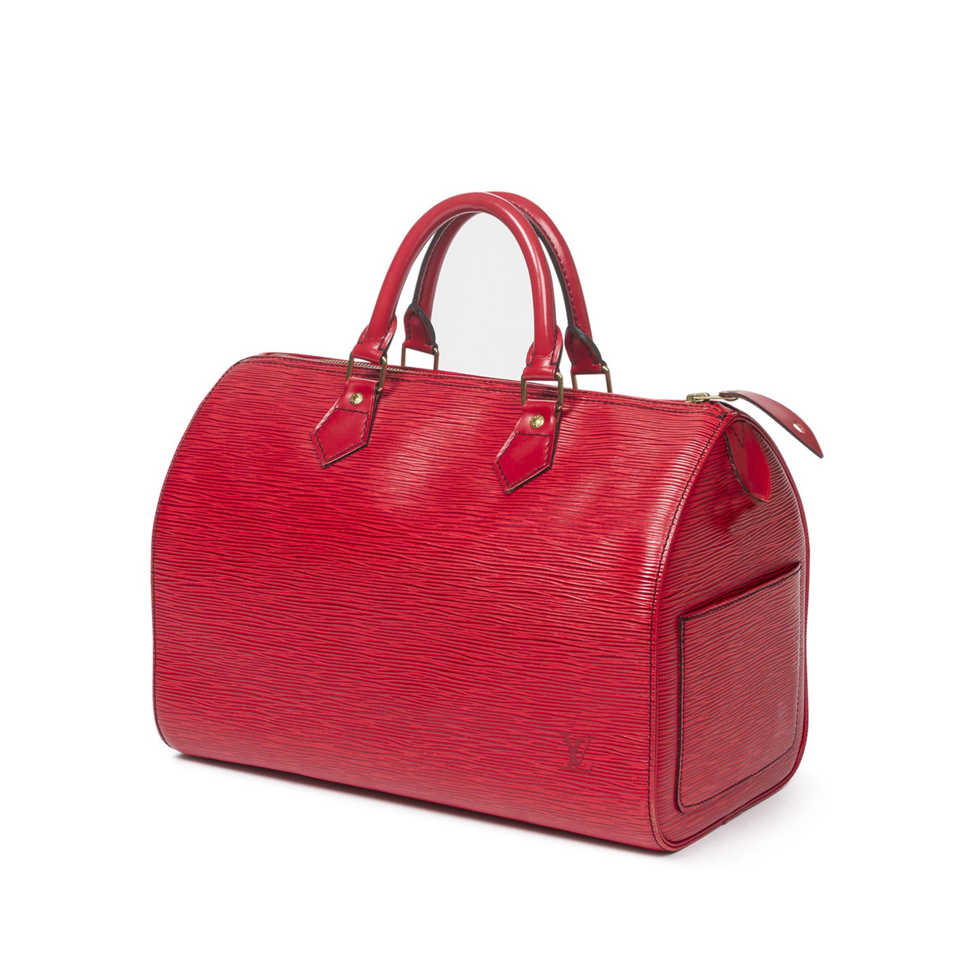 LOUIS VUITTON VINTAGE Handtasche "SPEEDY 30", Koll. 1992.NP. ca.: 1.500,-€. Epi Leder Serie in Rot - Bild 5 aus 5