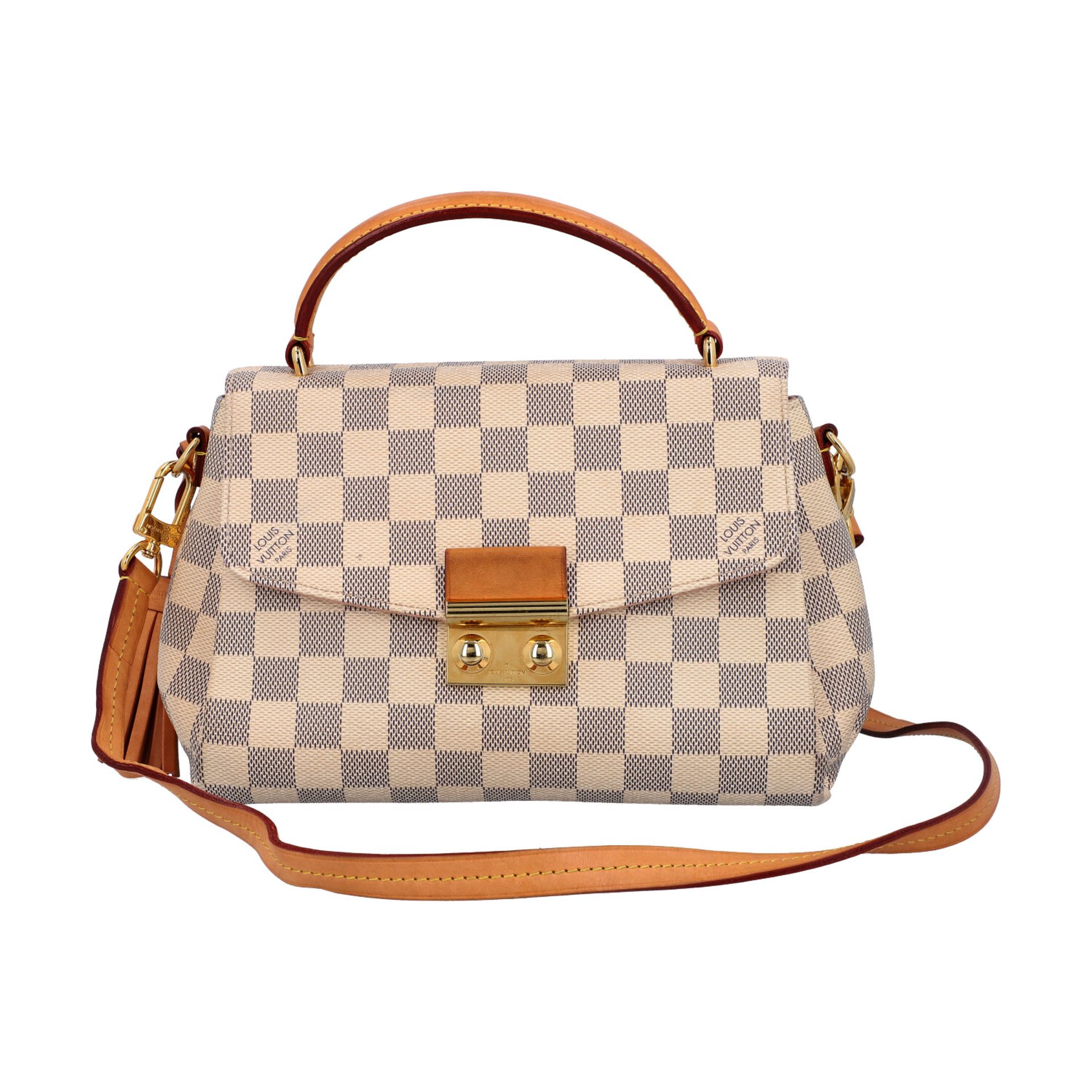 LOUIS VUITTON Umhängetasche "CROISETTE", Koll. 2016.Akt. NP.: 1.190,-€. Damier Azur Serie mit