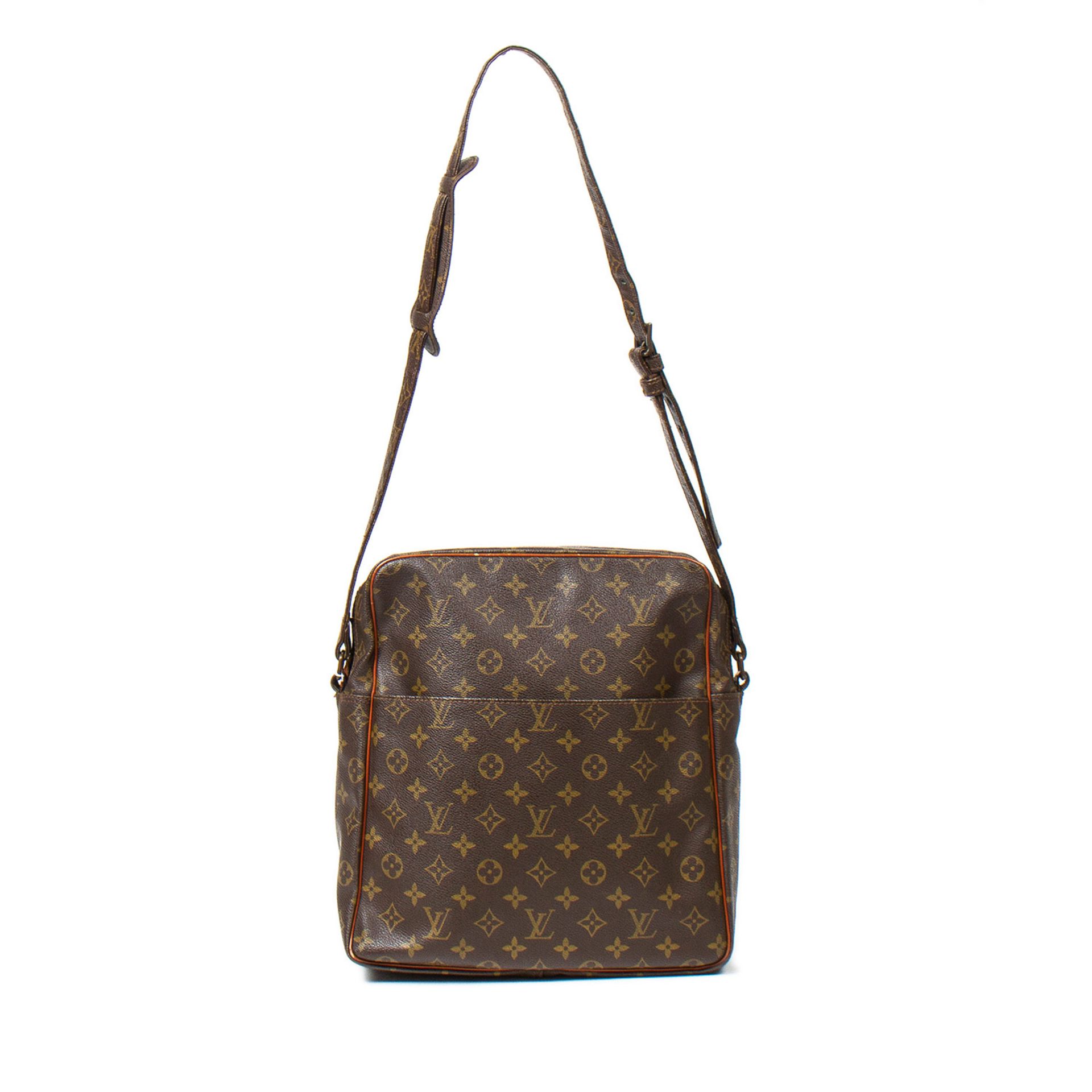 LOUIS VUITTON VINTAGE Umhängetasche "MARCEAU", Koll. 1984.Monogram Canvas Serie, Details aus Leder